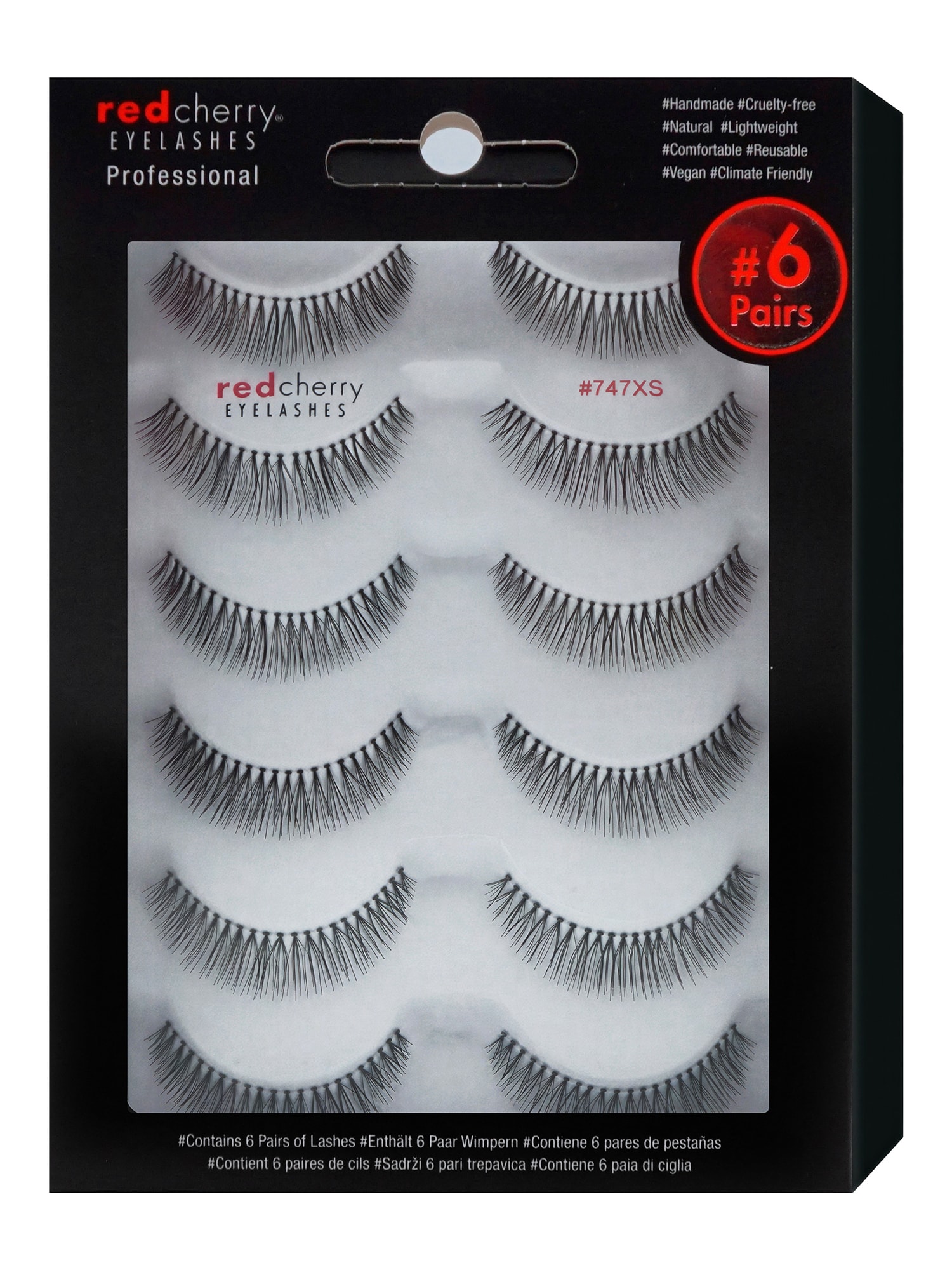 Red Cherry Eyelashes Damen Bandwimpern 747 XS - 6 Pairs 1er Pack - Bild 1