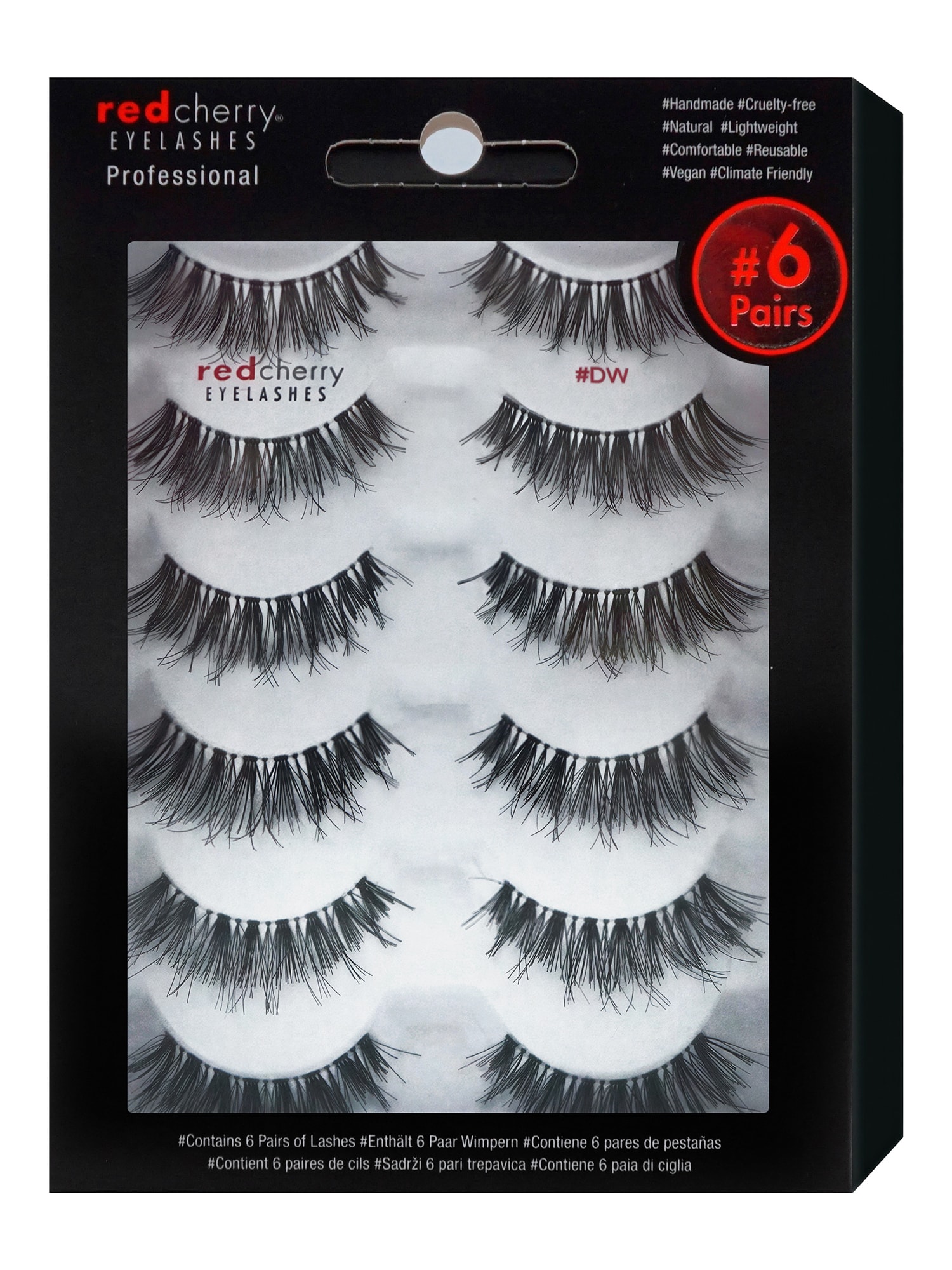 Red Cherry Eyelashes Damen Bandwimpern DW - 6 Pairs 1er Pack - Bild 1