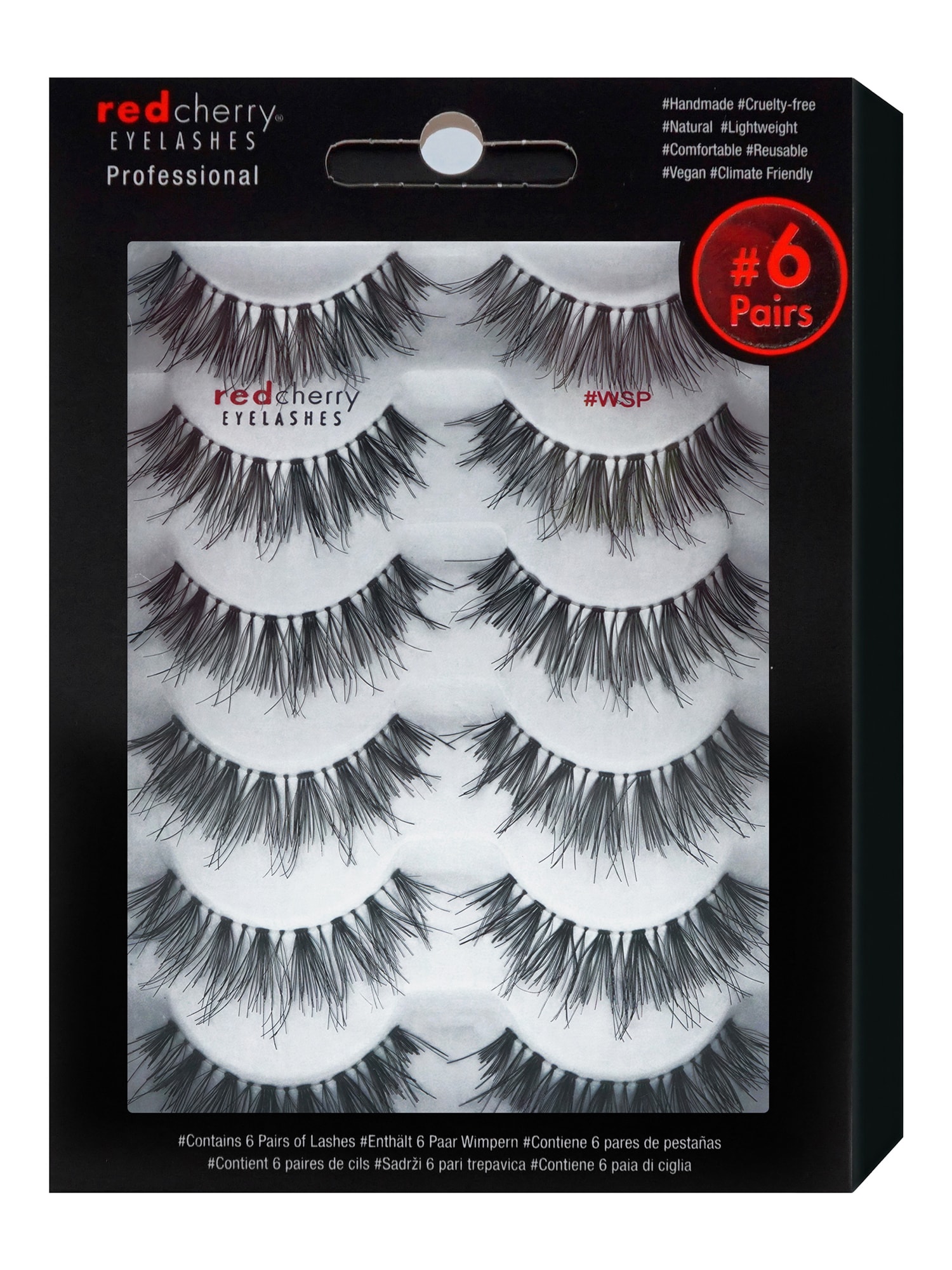 Red Cherry Eyelashes Damen Bandwimpern WSP - 6 Pairs 1er Pack - Bild 1