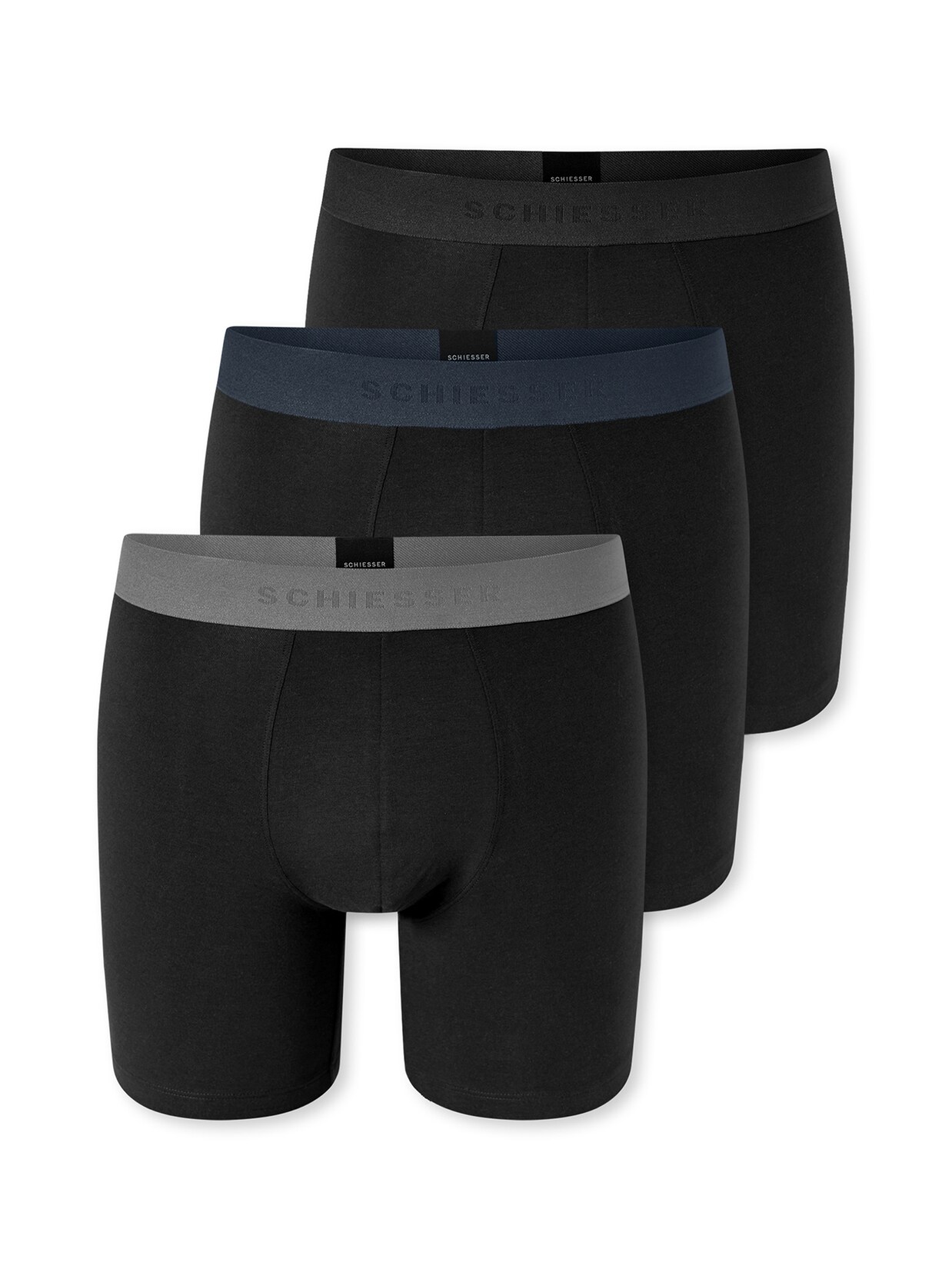 Schiesser Herren Langer Boxer 955 Multi 3er Pack