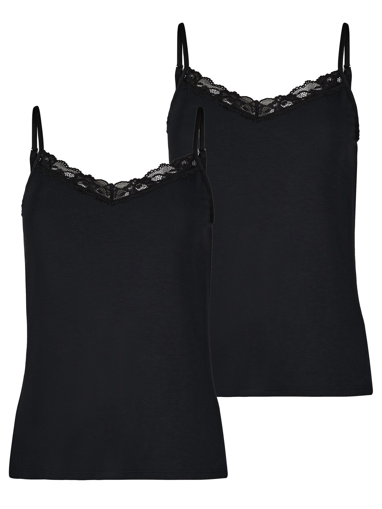 SKINY Damen Spaghettitop Modal Lace 2er Pack