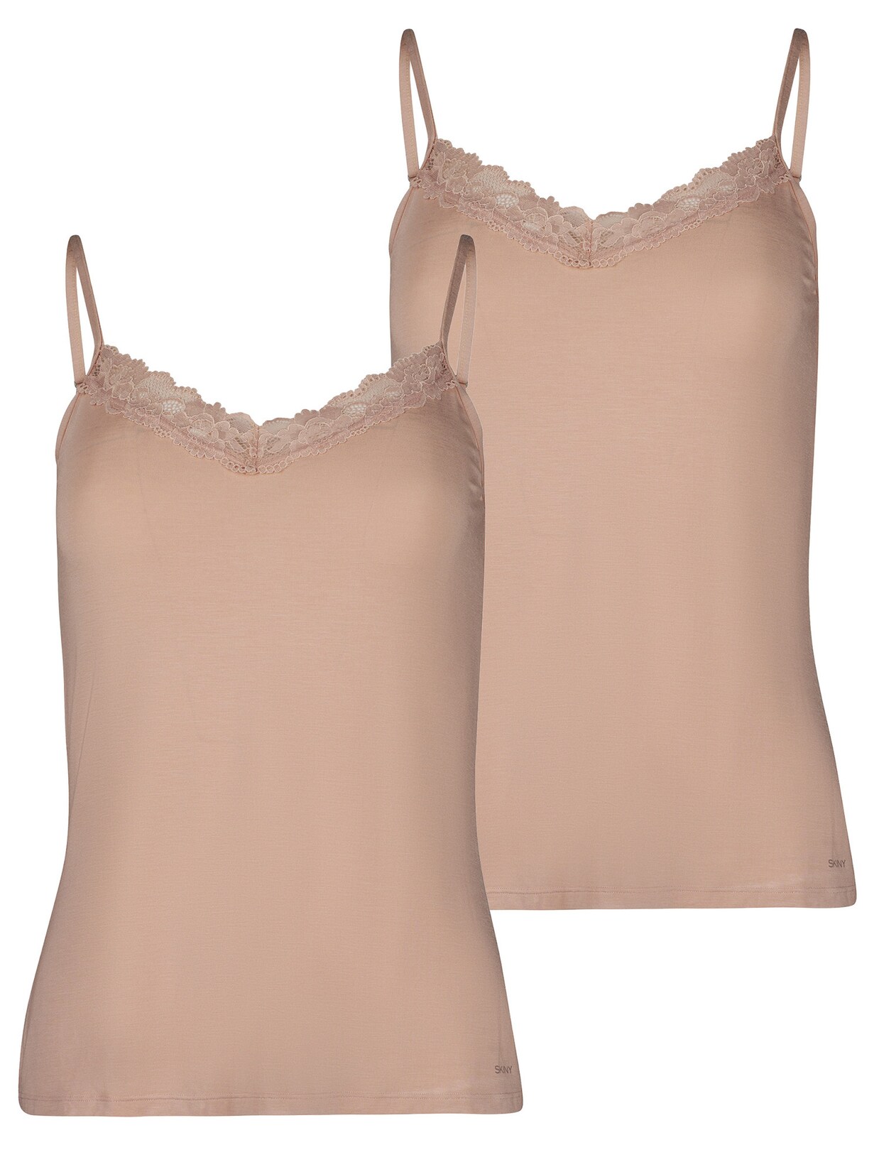 SKINY Damen Spaghettitop Modal Lace 2er Pack