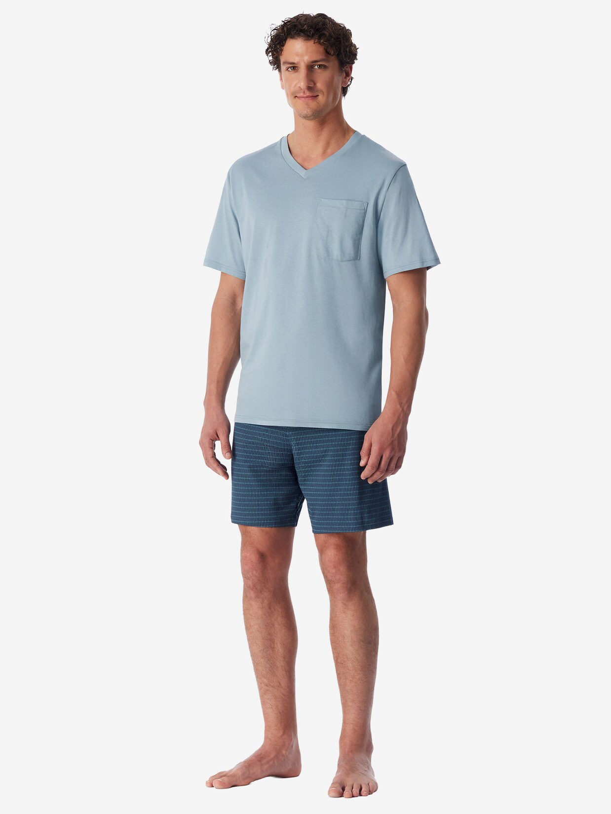 Schiesser Herren Schlafanzug Comfort Essentials 1er Pack