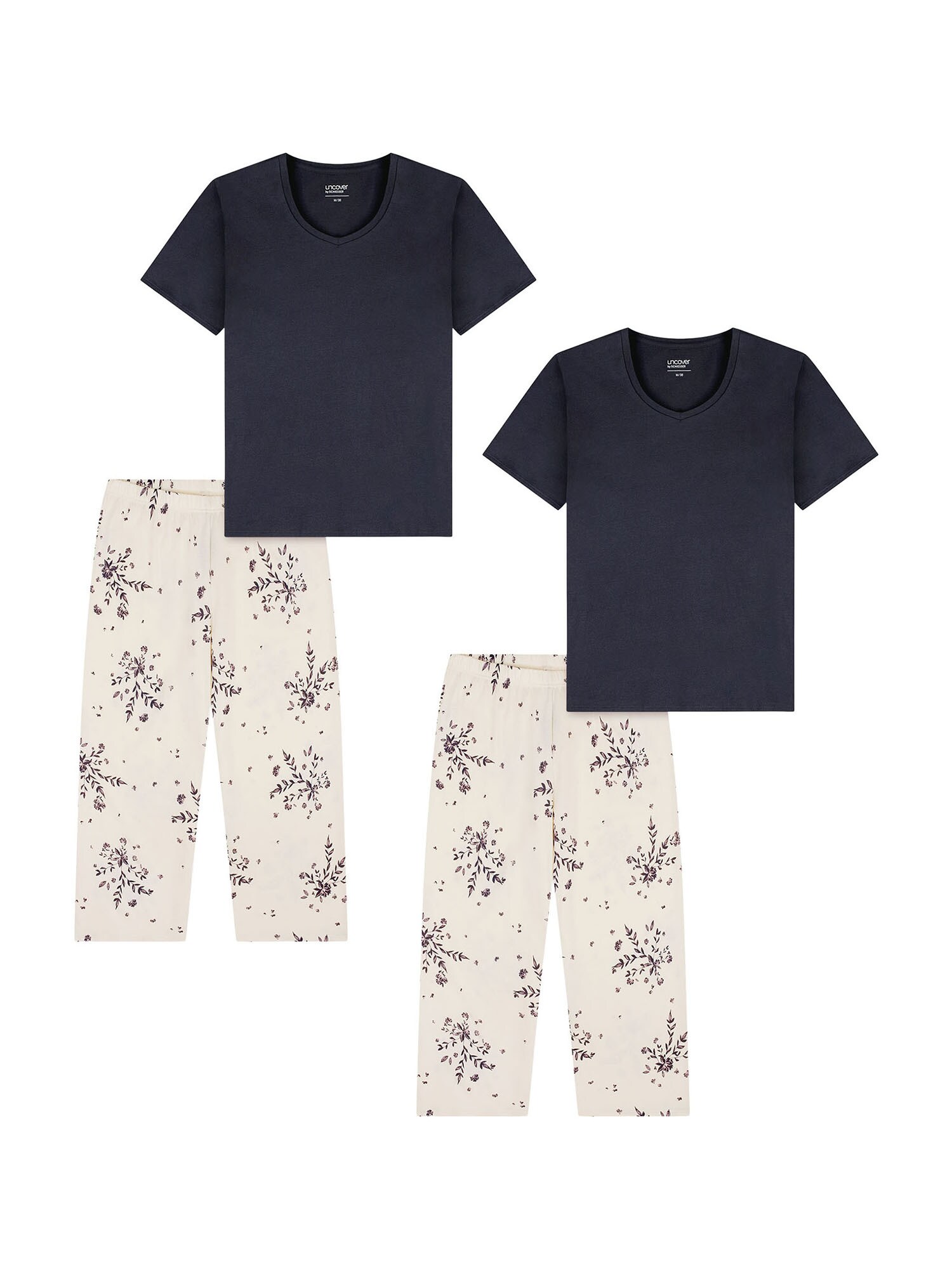 uncover by SCHIESSER Damen Schlafanzug Nightwear - Dreiviertel 2er Pack - Bild 1
