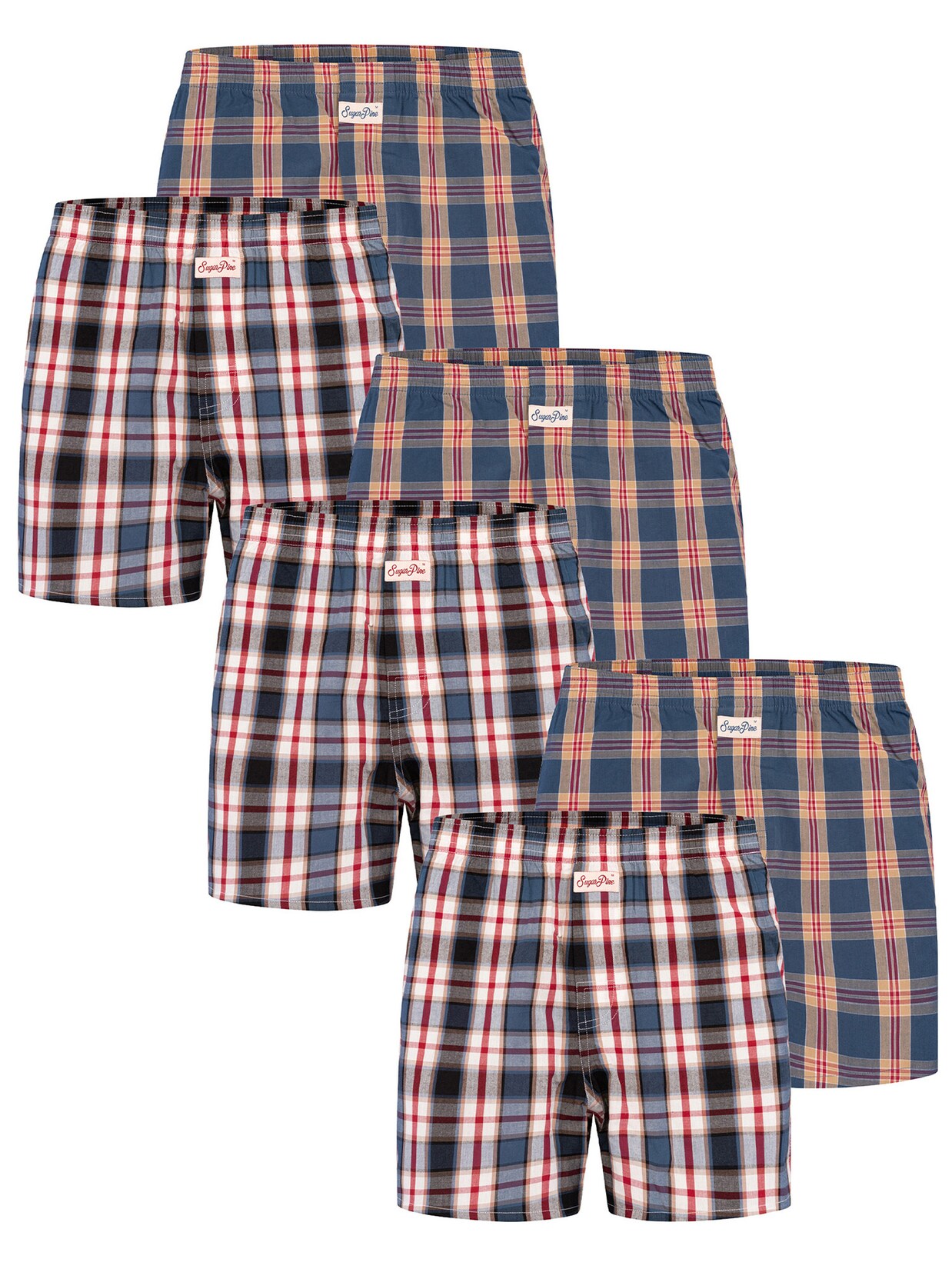 Sugar Pine Herren Boxer Mix Karos 6er Pack