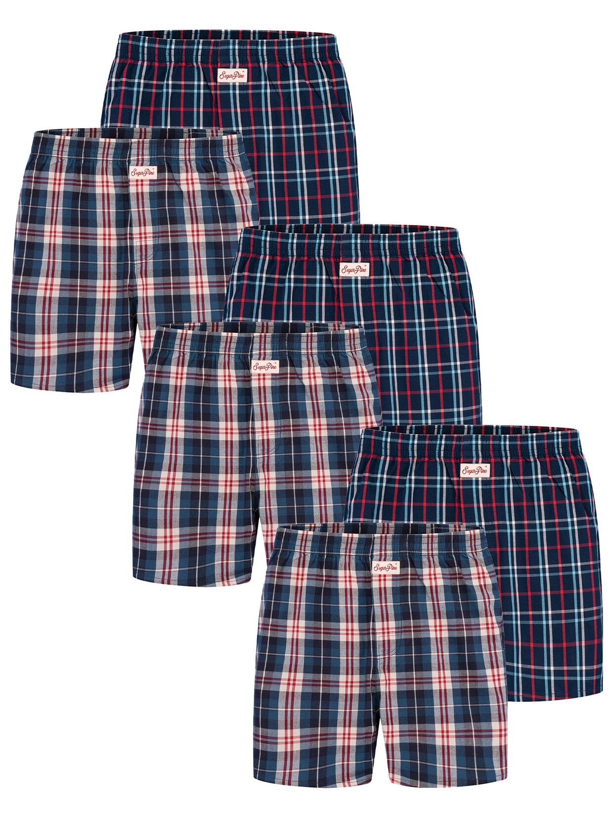 Sugar Pine Herren Boxer Mix Karos 6er Pack