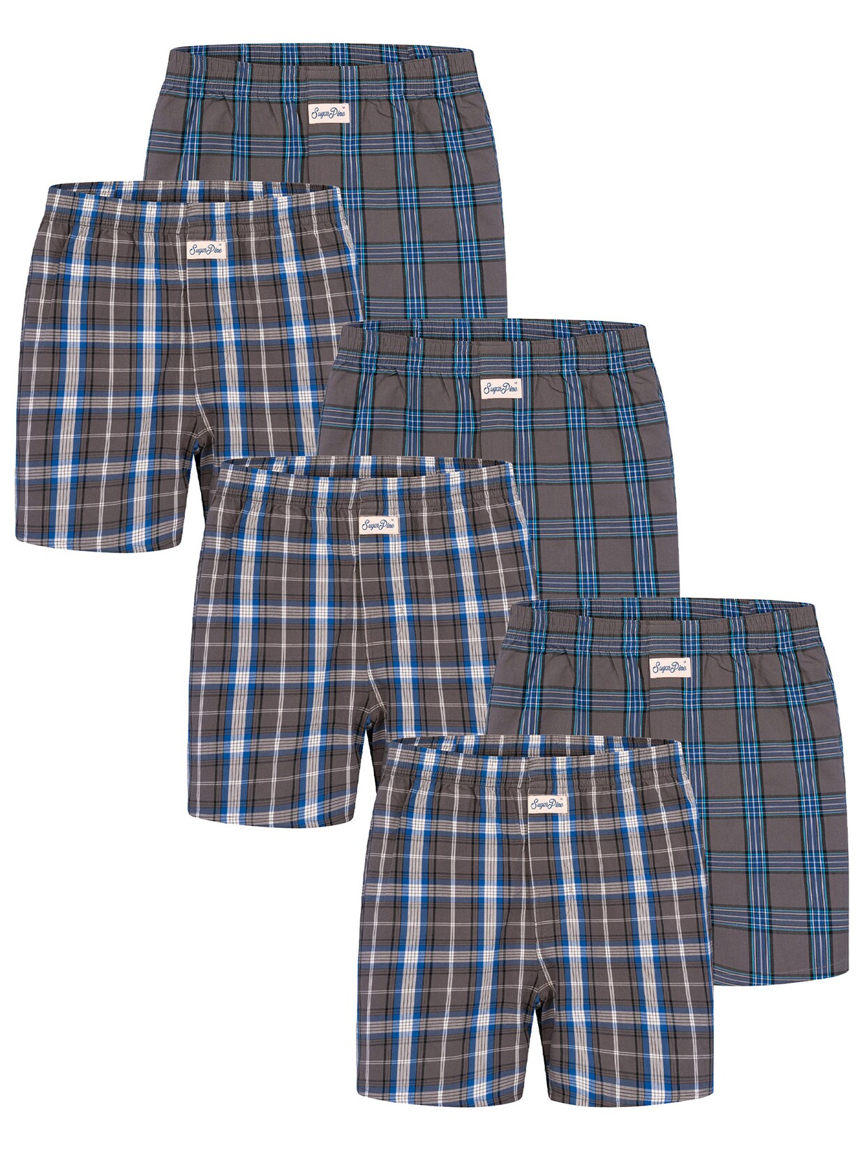 Sugar Pine Herren Boxer Mix Karos 6er Pack