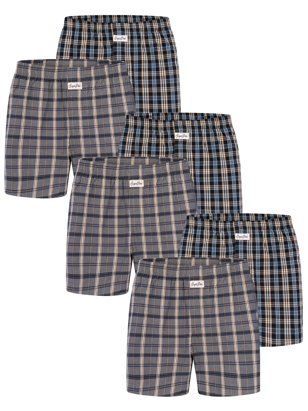 Sugar Pine Herren Boxer Mix Karos 6er Pack