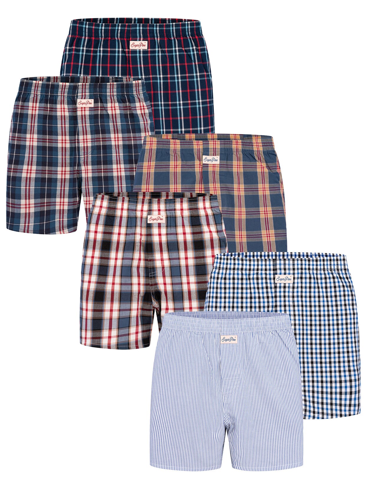 Sugar Pine Herren Boxer Mix Karos 6er Pack