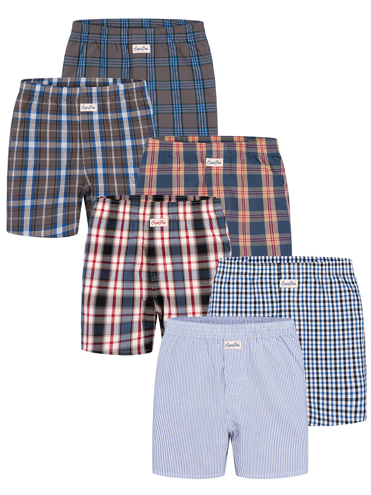 Sugar Pine Herren Boxer Mix Karos 6er Pack