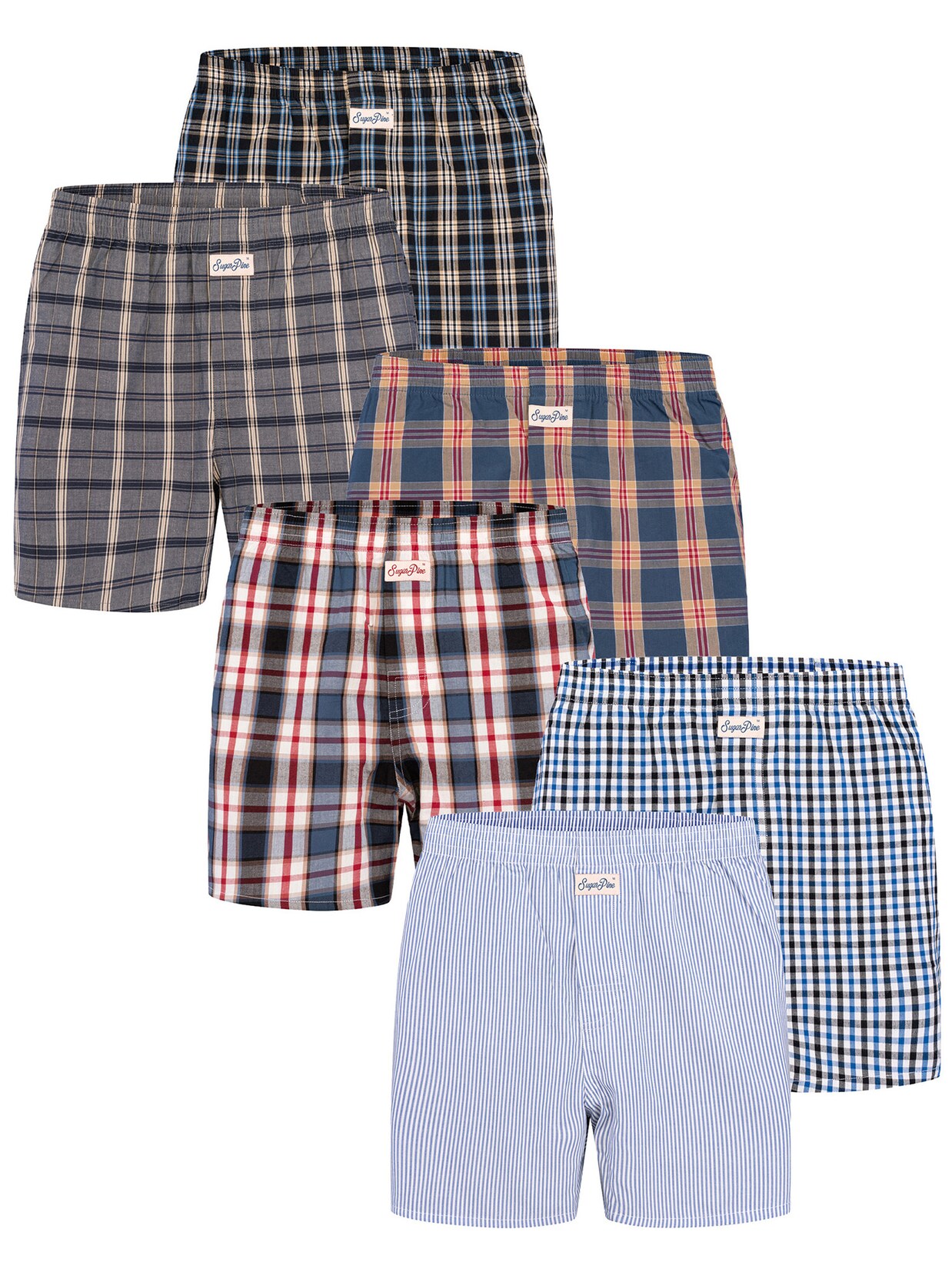 Sugar Pine Herren Boxer Mix Karos 6er Pack