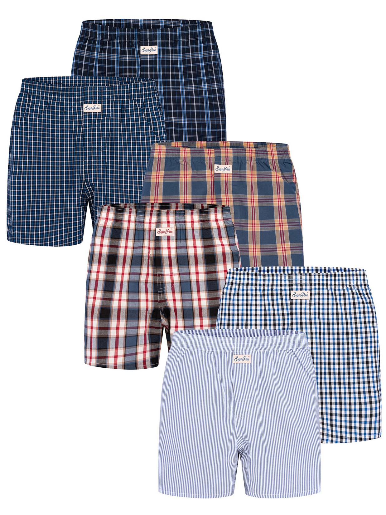 Sugar Pine Herren Boxer Mix Karos 6er Pack