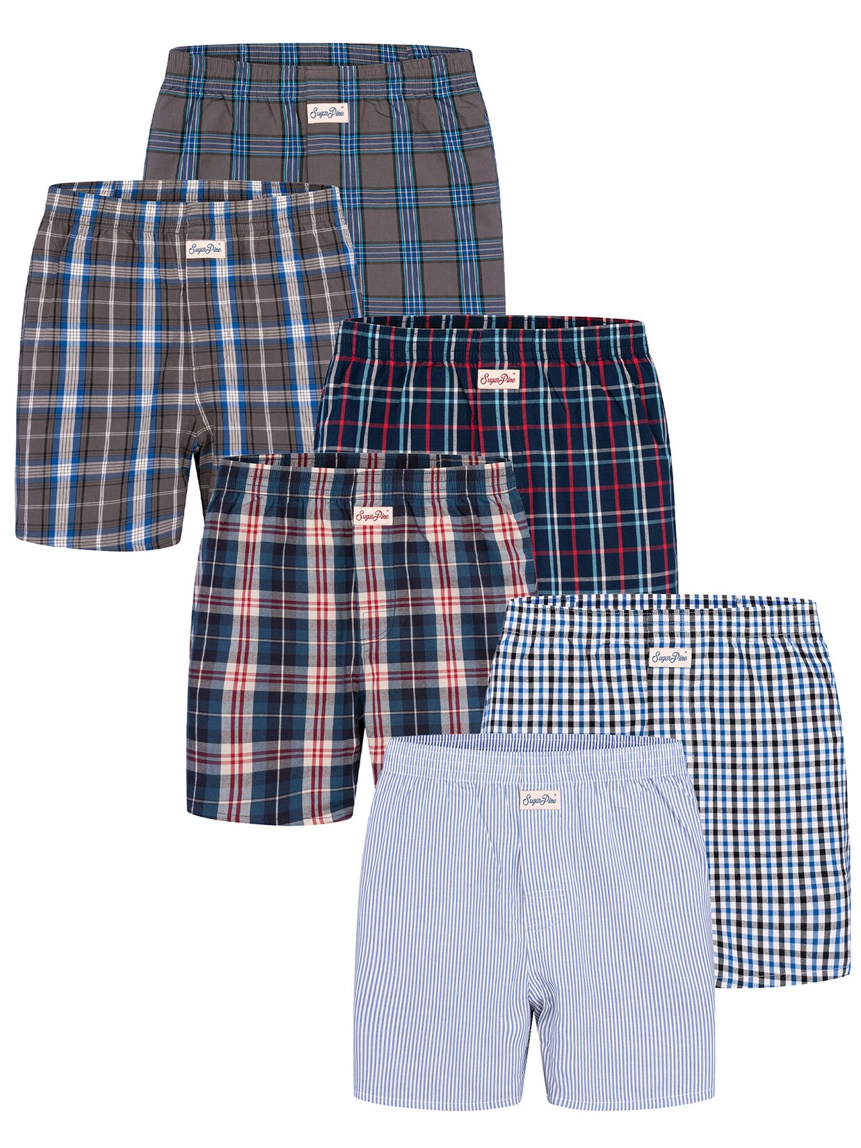 Sugar Pine Herren Boxer Mix Karos 6er Pack