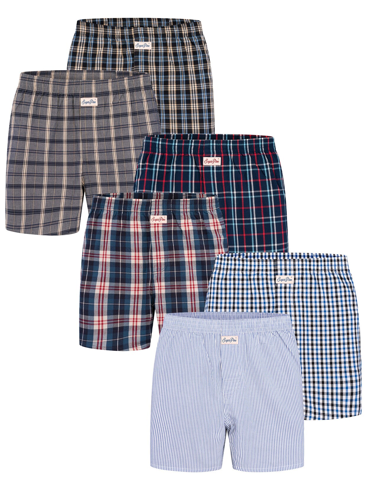 Sugar Pine Herren Boxer Mix Karos 6er Pack