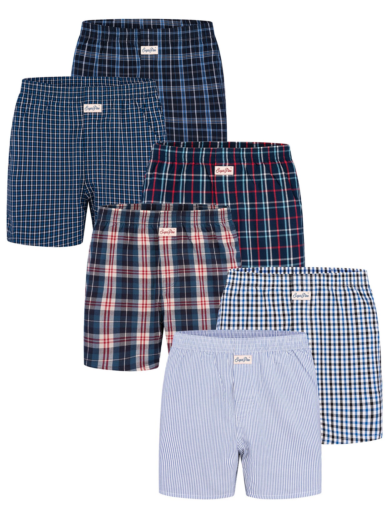 Sugar Pine Herren Boxer Mix Karos 6er Pack