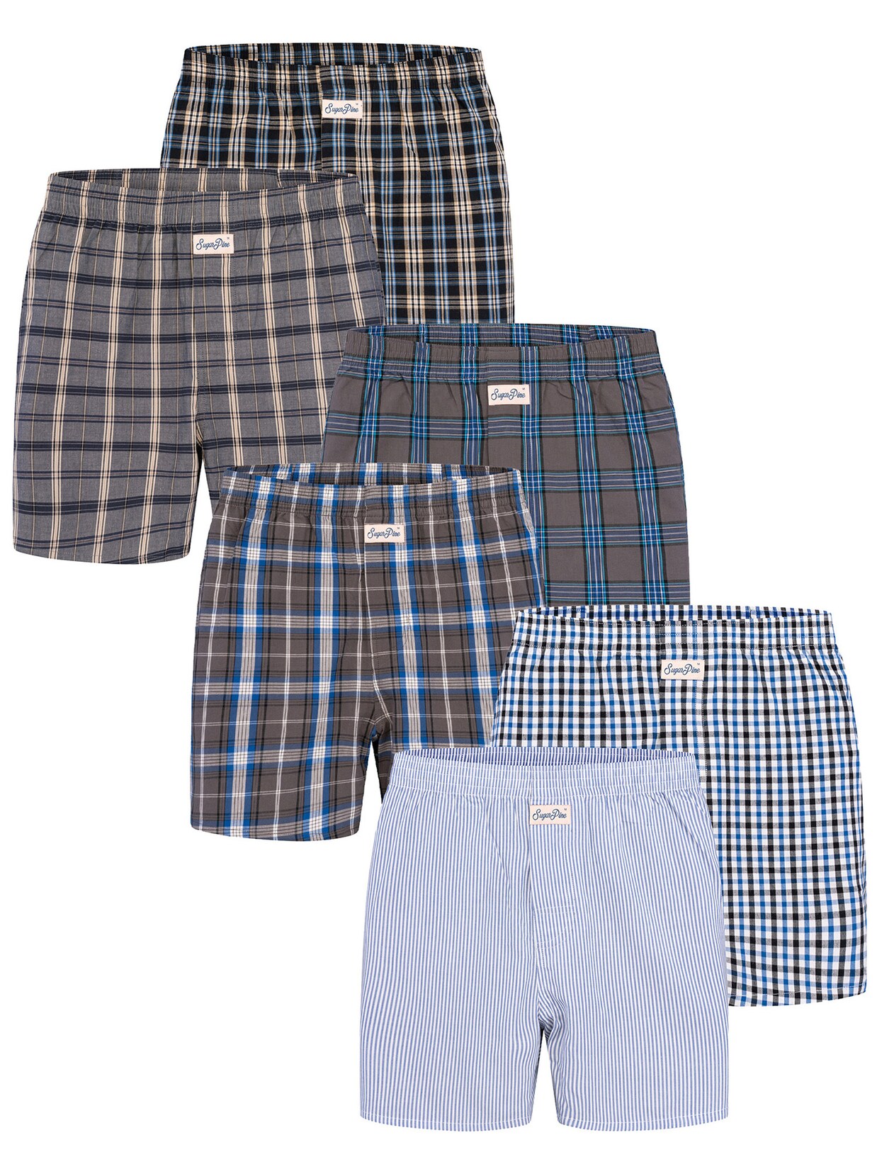 Sugar Pine Herren Boxer Mix Karos 6er Pack