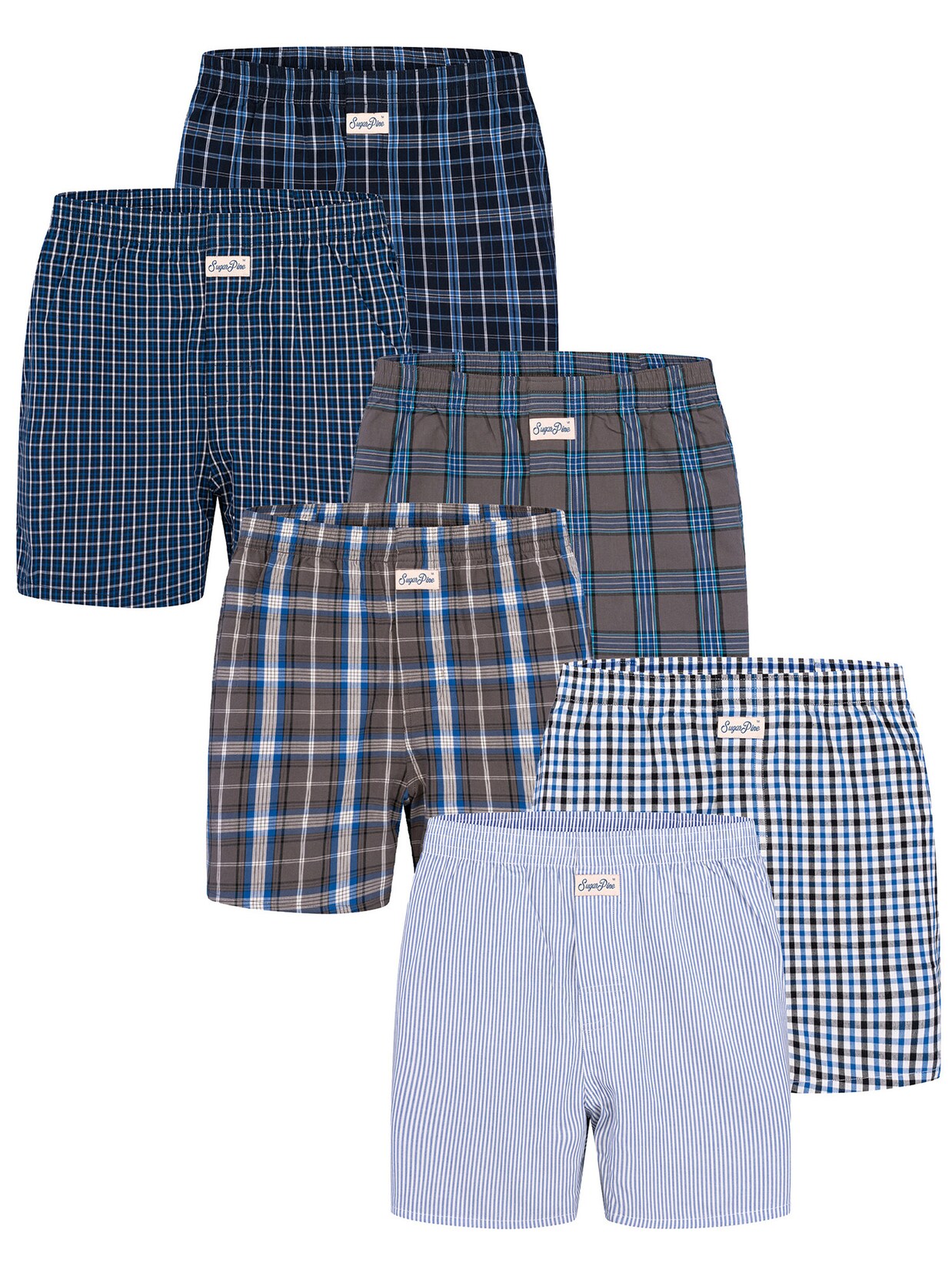 Sugar Pine Herren Boxer Mix Karos 6er Pack
