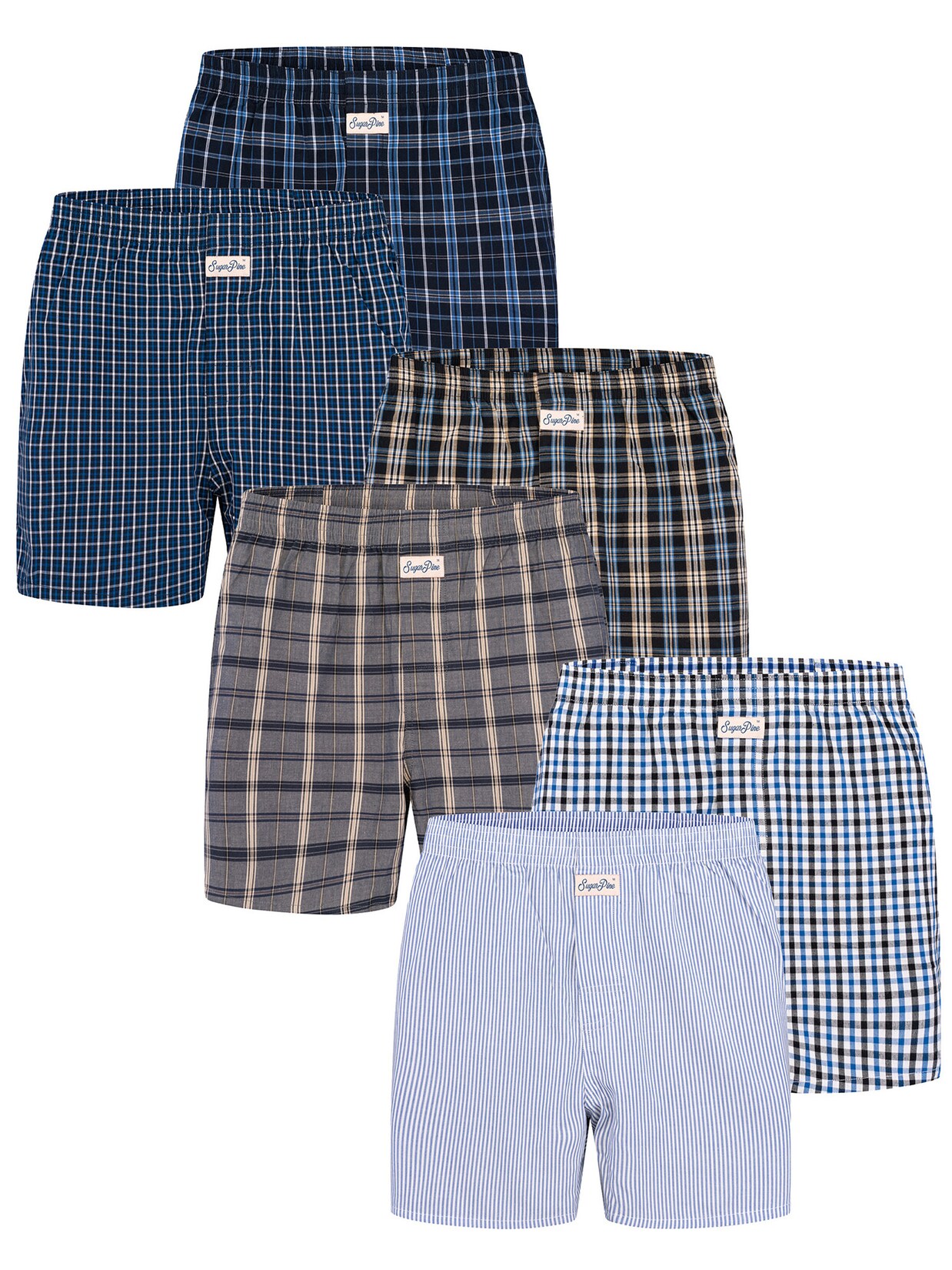 Sugar Pine Herren Boxer Mix Karos 6er Pack