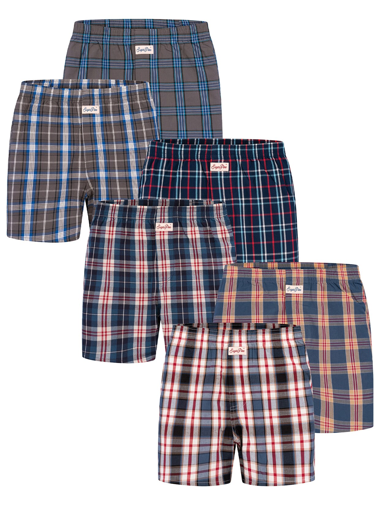 Sugar Pine Herren Boxer Mix Karos 6er Pack