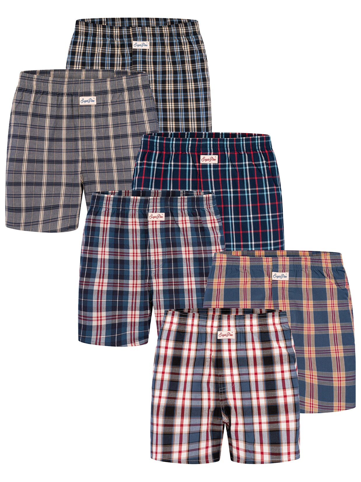 Sugar Pine Herren Boxer Mix Karos 6er Pack