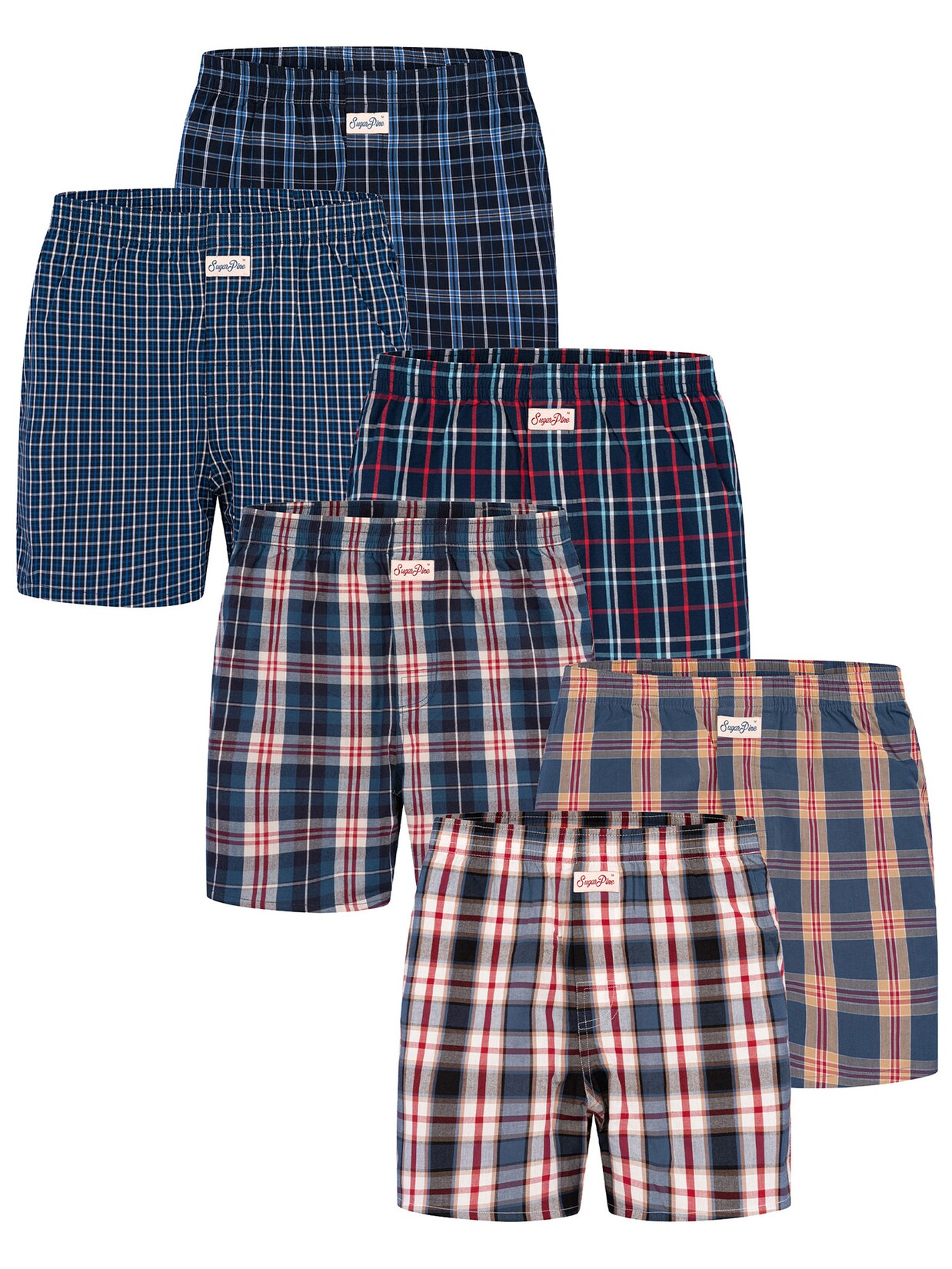 Sugar Pine Herren Boxer Mix Karos 6er Pack