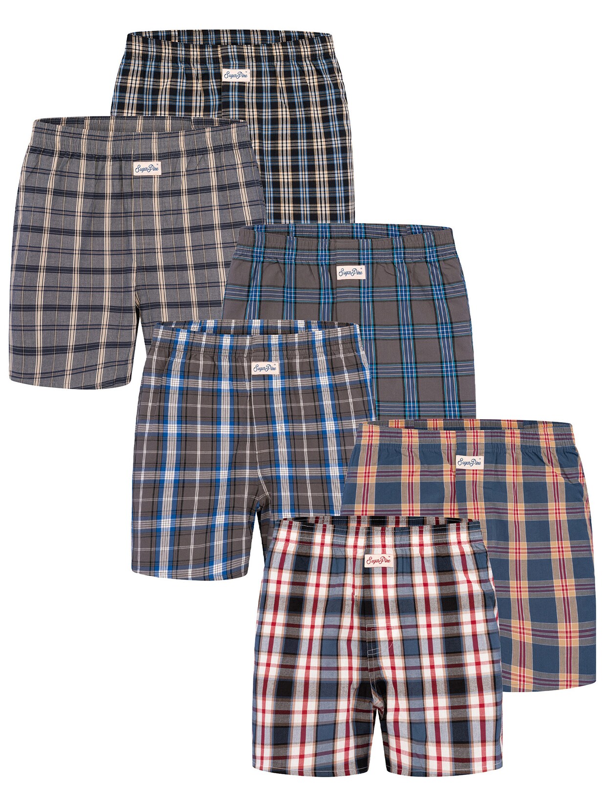 Sugar Pine Herren Boxer Mix Karos 6er Pack