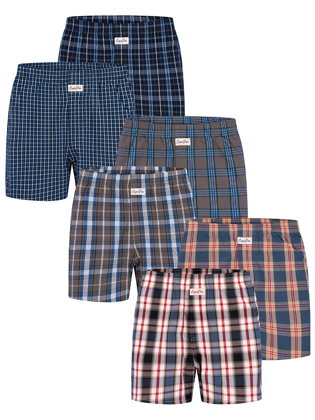 Sugar Pine Herren Boxer Mix Karos 6er Pack