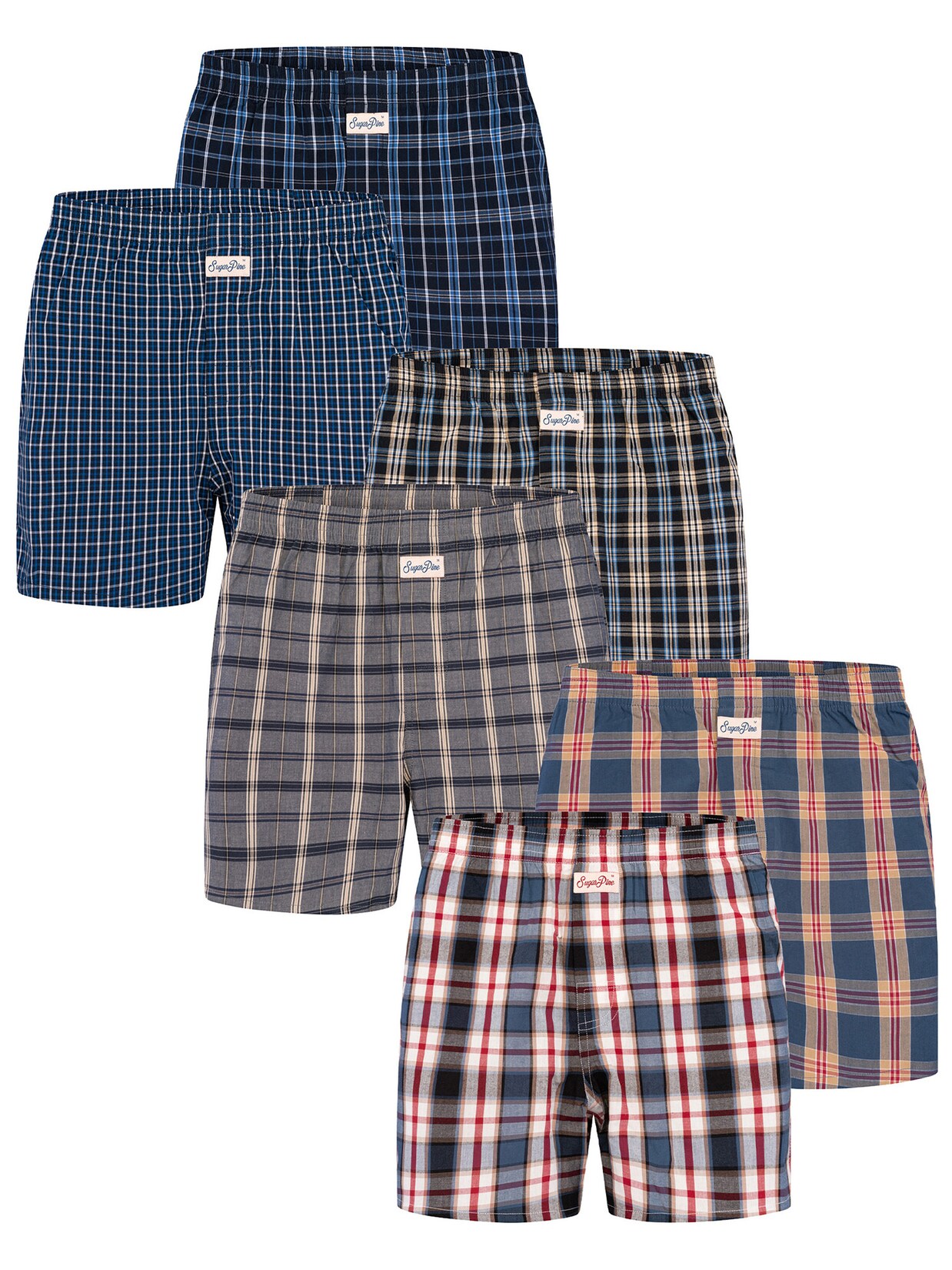 Sugar Pine Herren Boxer Mix Karos 6er Pack
