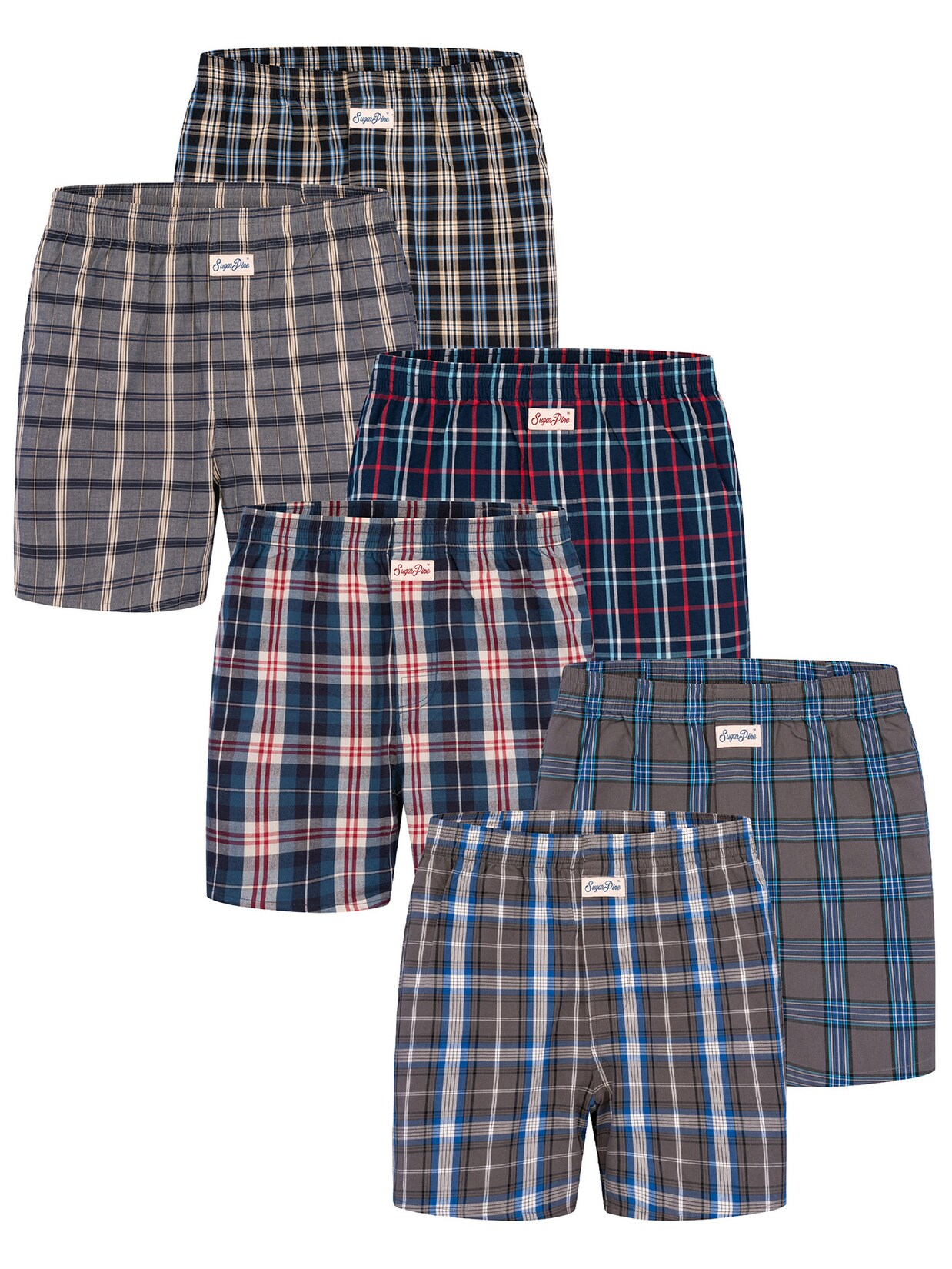 Sugar Pine Herren Boxer Mix Karos 6er Pack