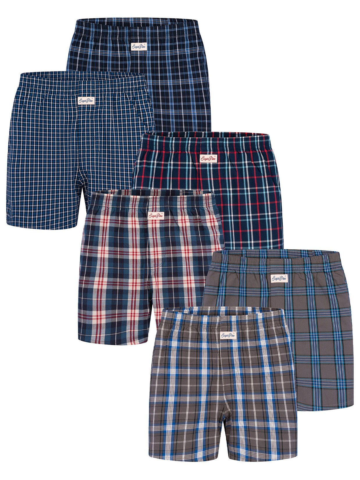 Sugar Pine Herren Boxer Mix Karos 6er Pack