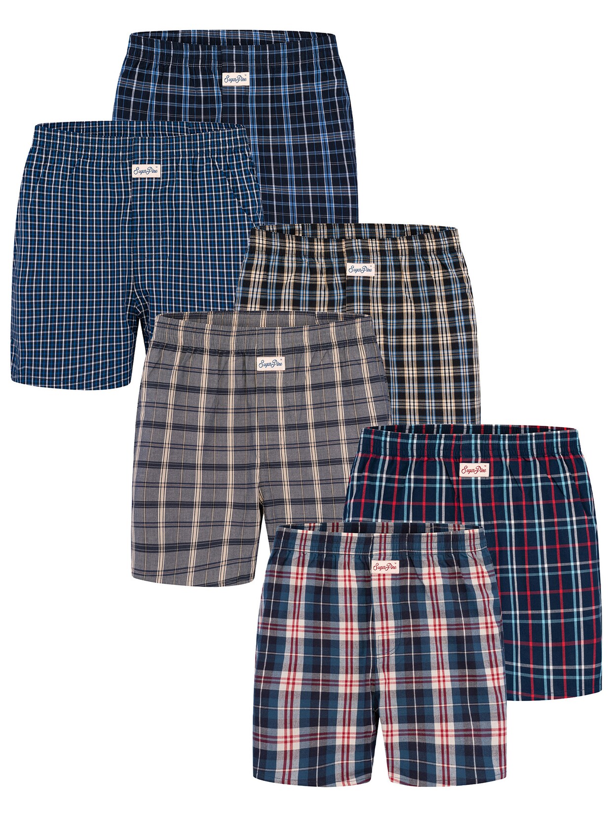 Sugar Pine Herren Boxer Mix Karos 6er Pack