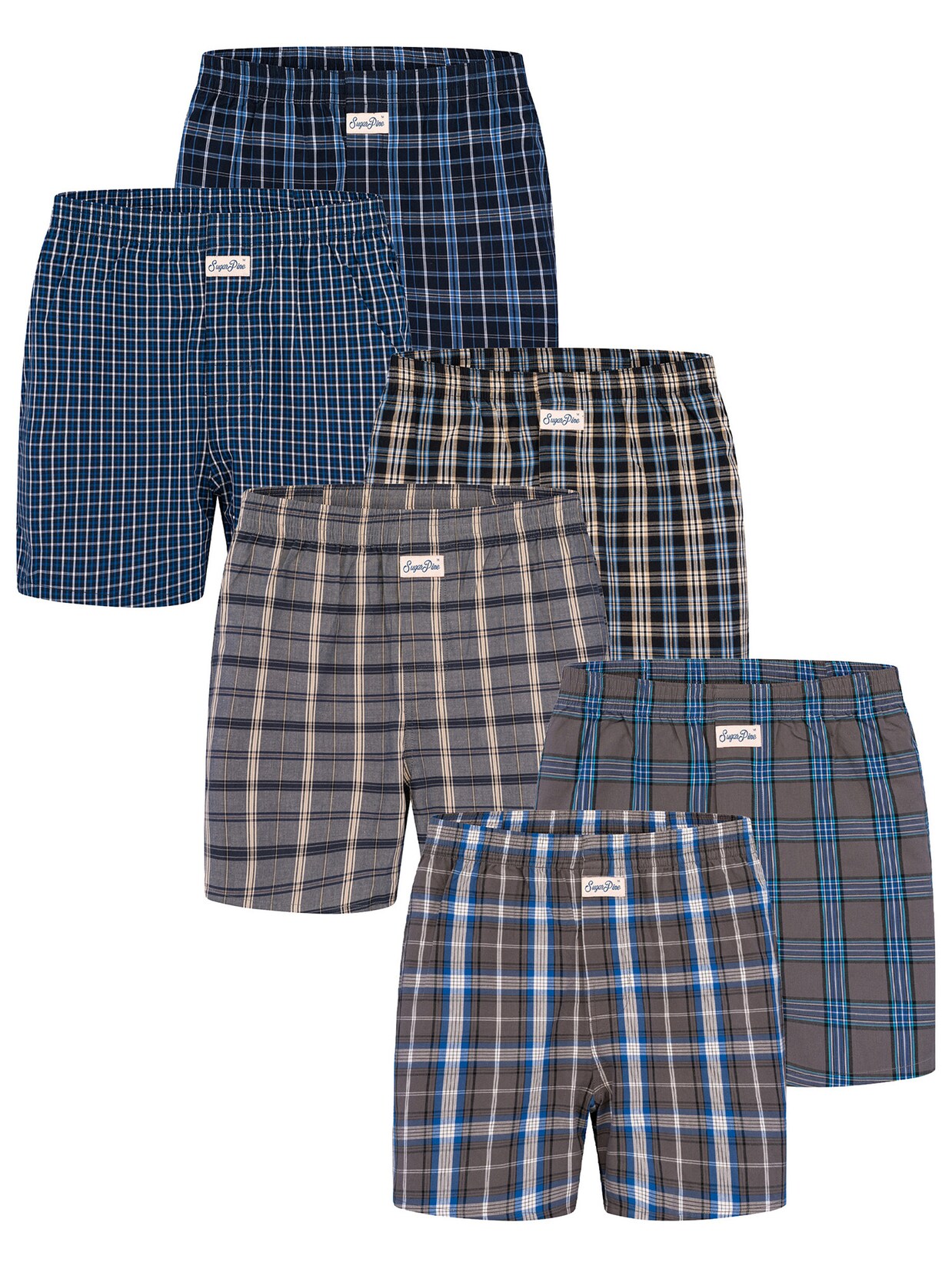 Sugar Pine Herren Boxer Mix Karos 6er Pack