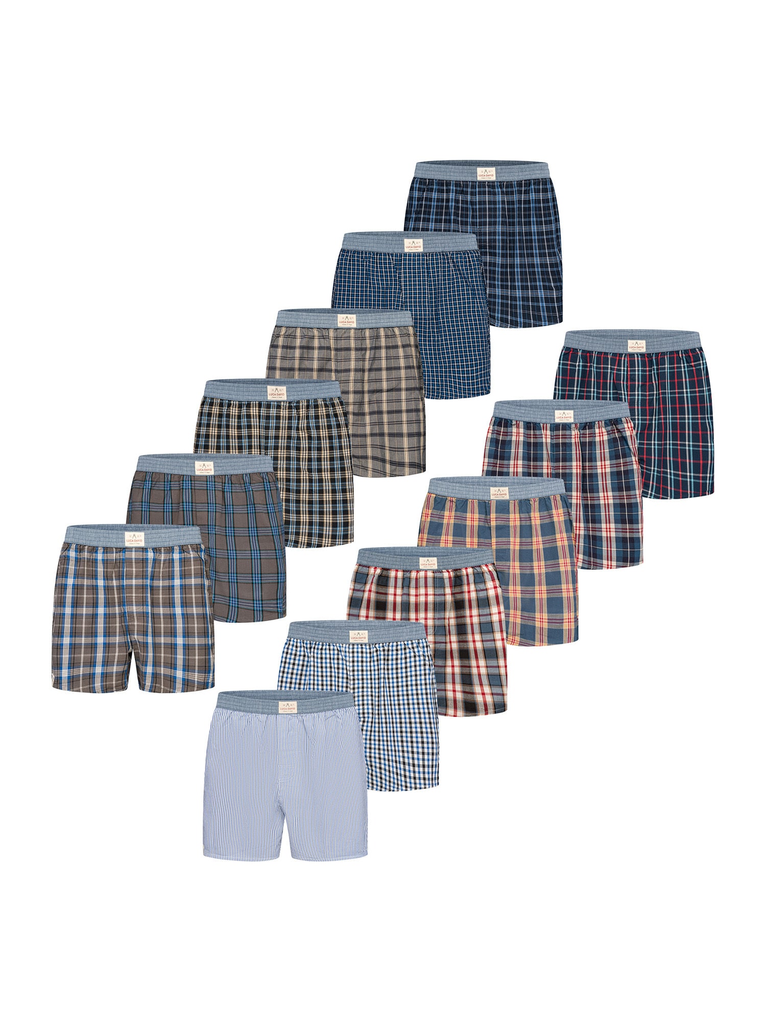 Luca David Herren Boxer Karos 12er Pack - Bild 1
