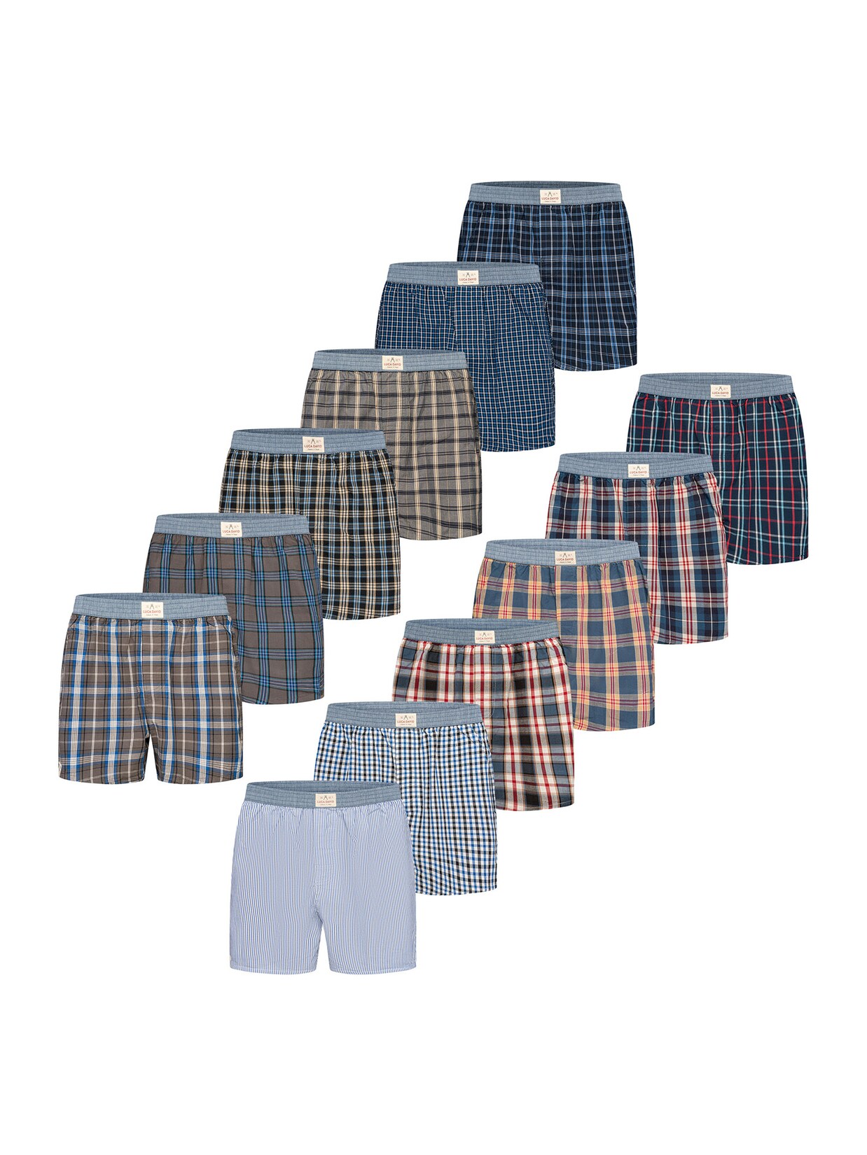 Luca David Herren Boxer Karos 12er Pack