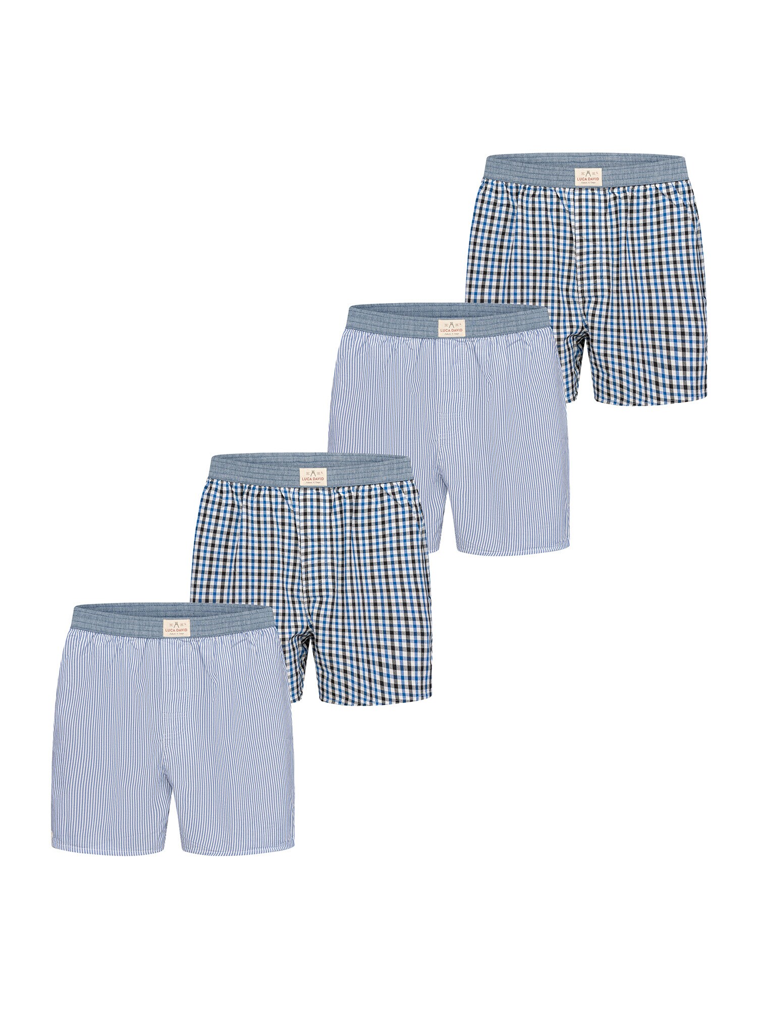 Luca David Herren Boxer Karos 4er Pack - Bild 1