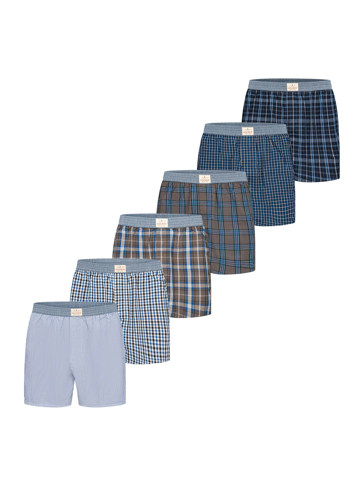 Luca David Herren Boxer Karos 6er Pack