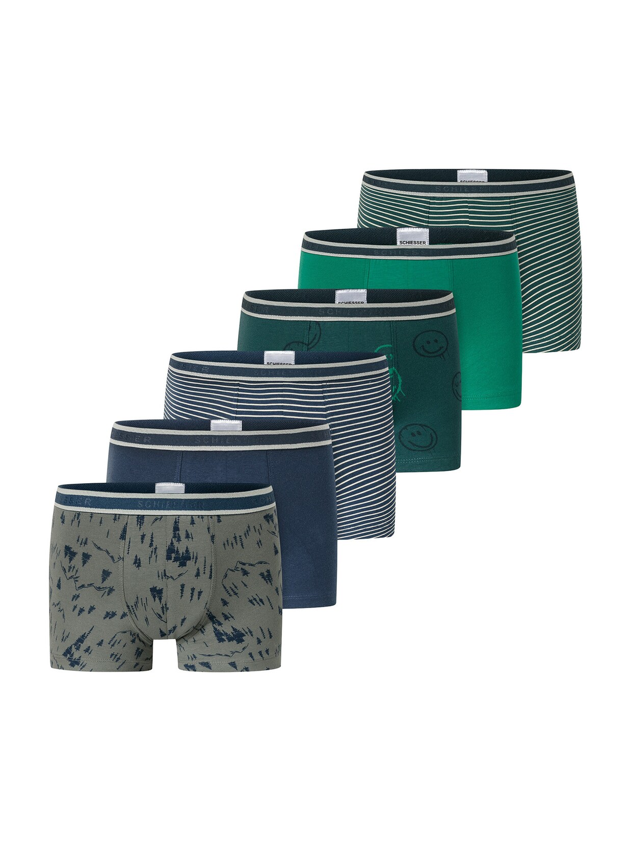 Schiesser Jungen Trunk 955 Multi 6er Pack