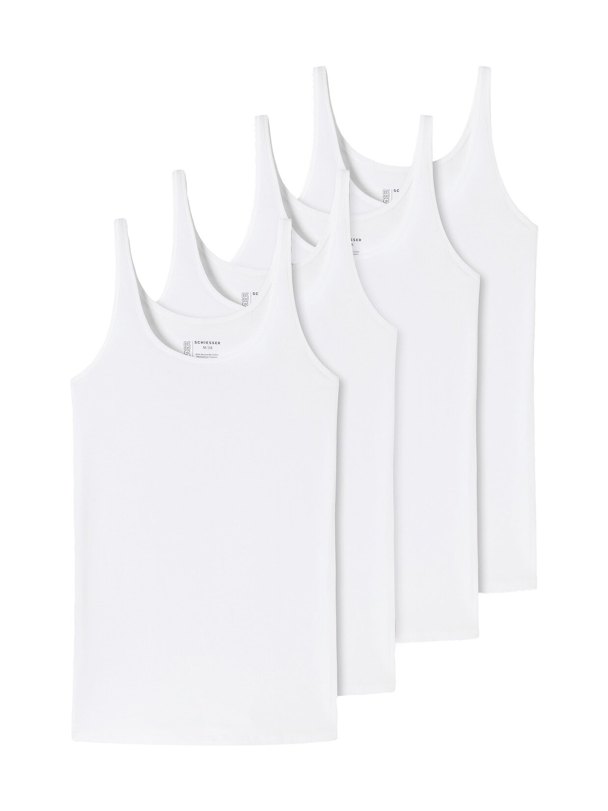 Schiesser Damen Tanktop 95-5 Serie 4er Pack