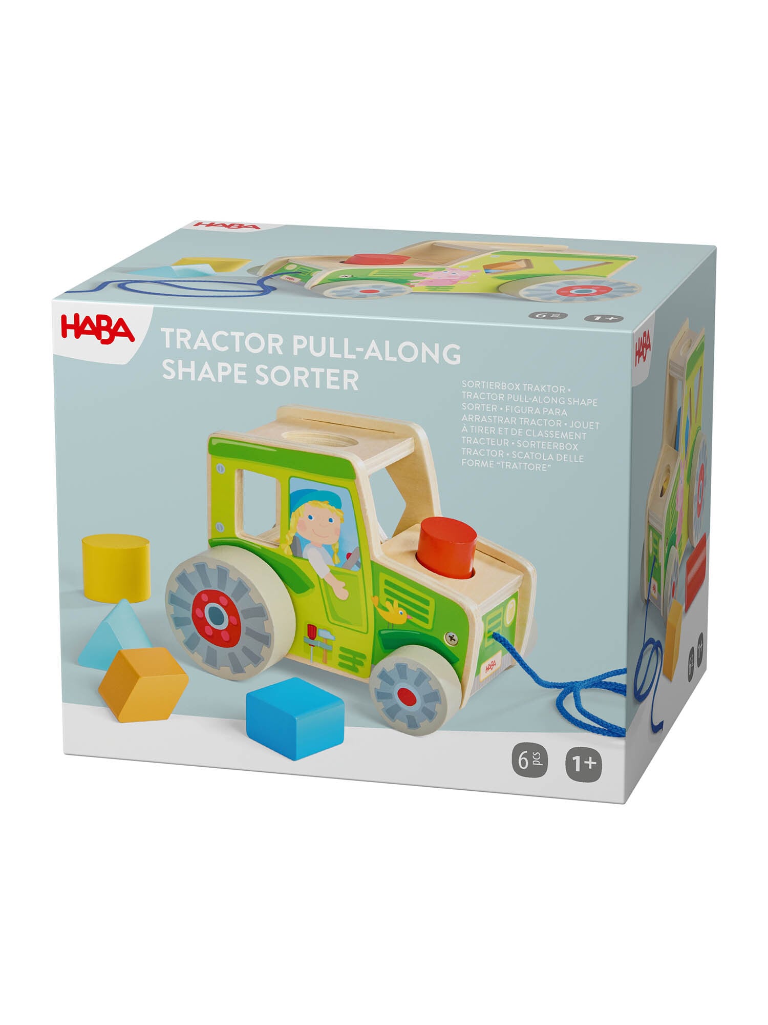 HABA Unisex Nachziehspielzeug Zieh-Sortierbox Traktor 1er Pack - Bild 1