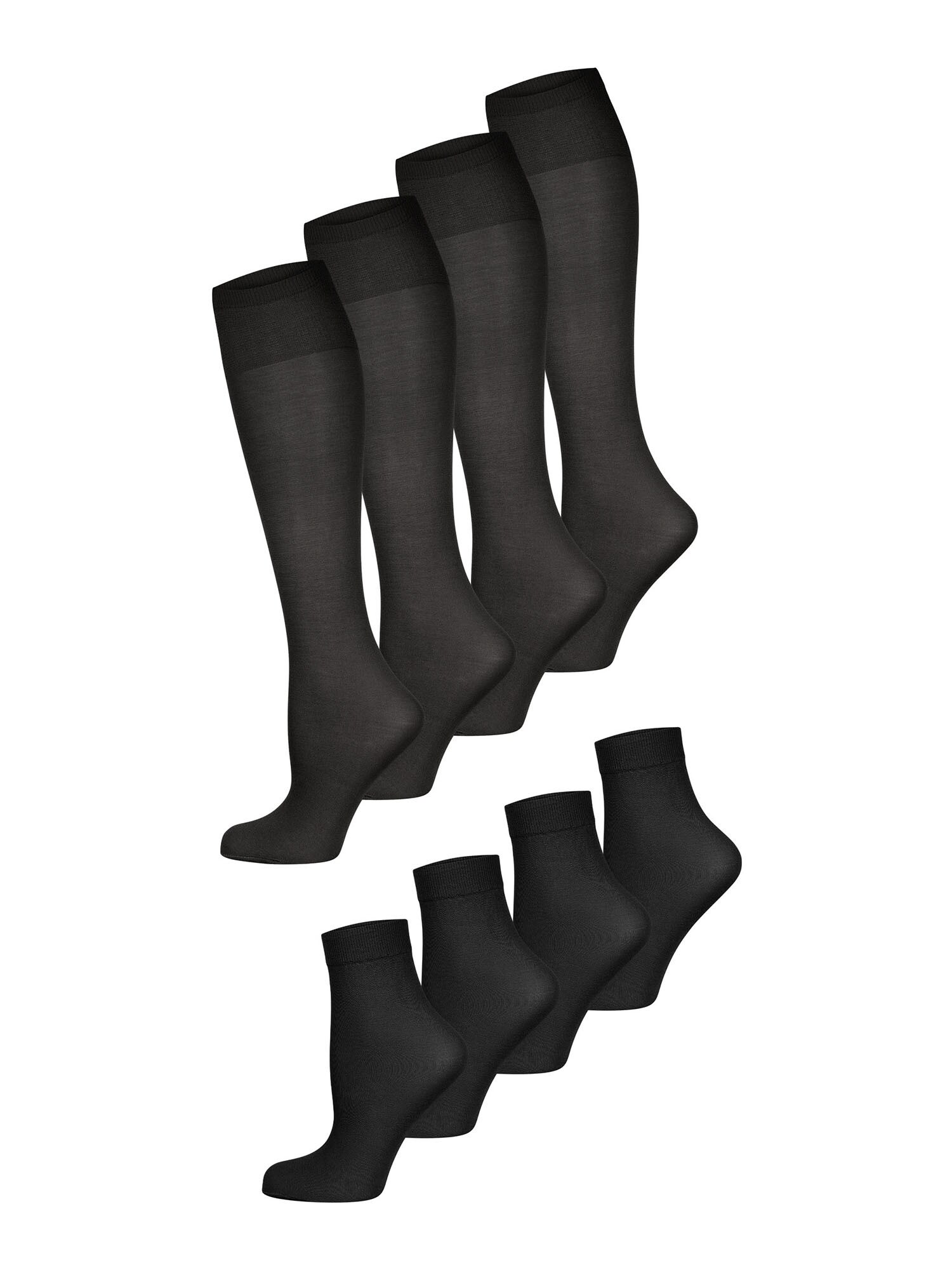 NUR DIE Damen Basicsocken Str&uuml;mpfe & S&ouml;ckchen Cotton 60 DEN 8er Pack - Bild 1