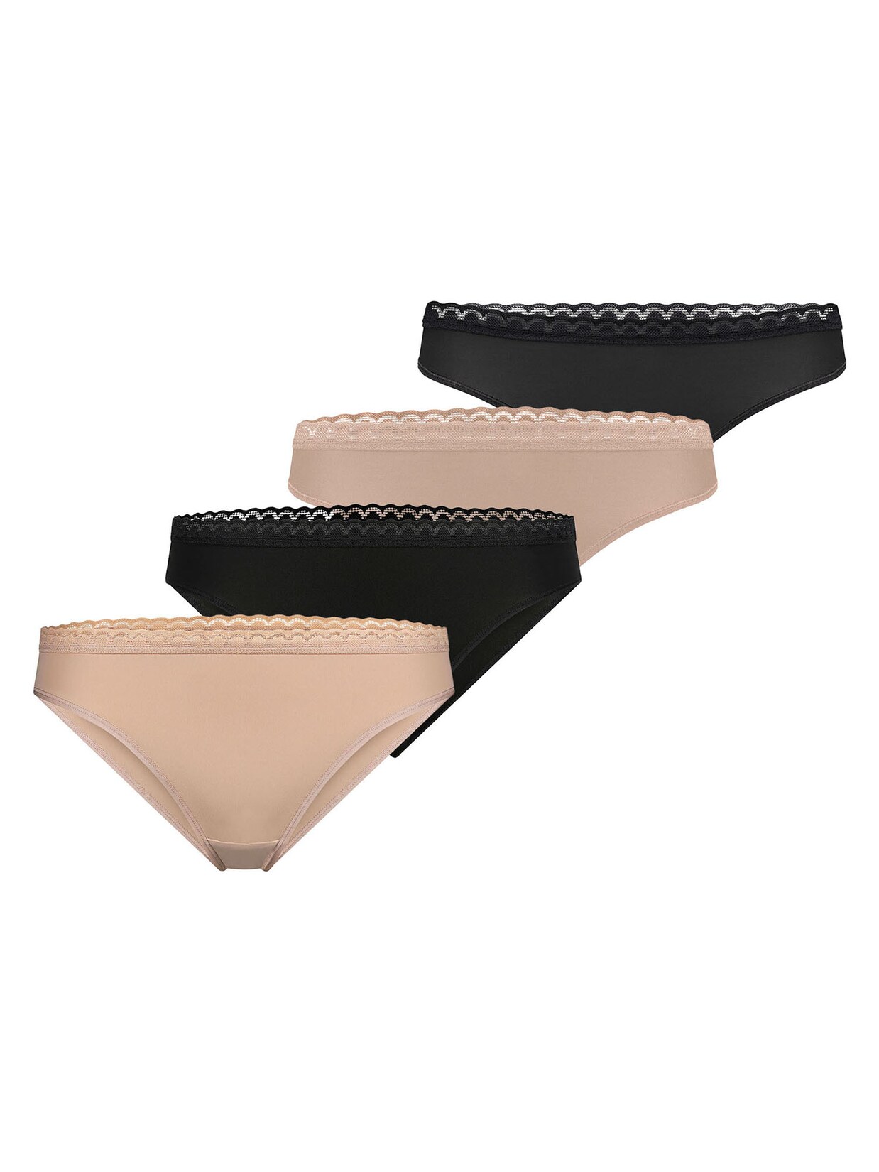 NUR DIE Damen Slip Daily Micro Slip + String 4er Pack