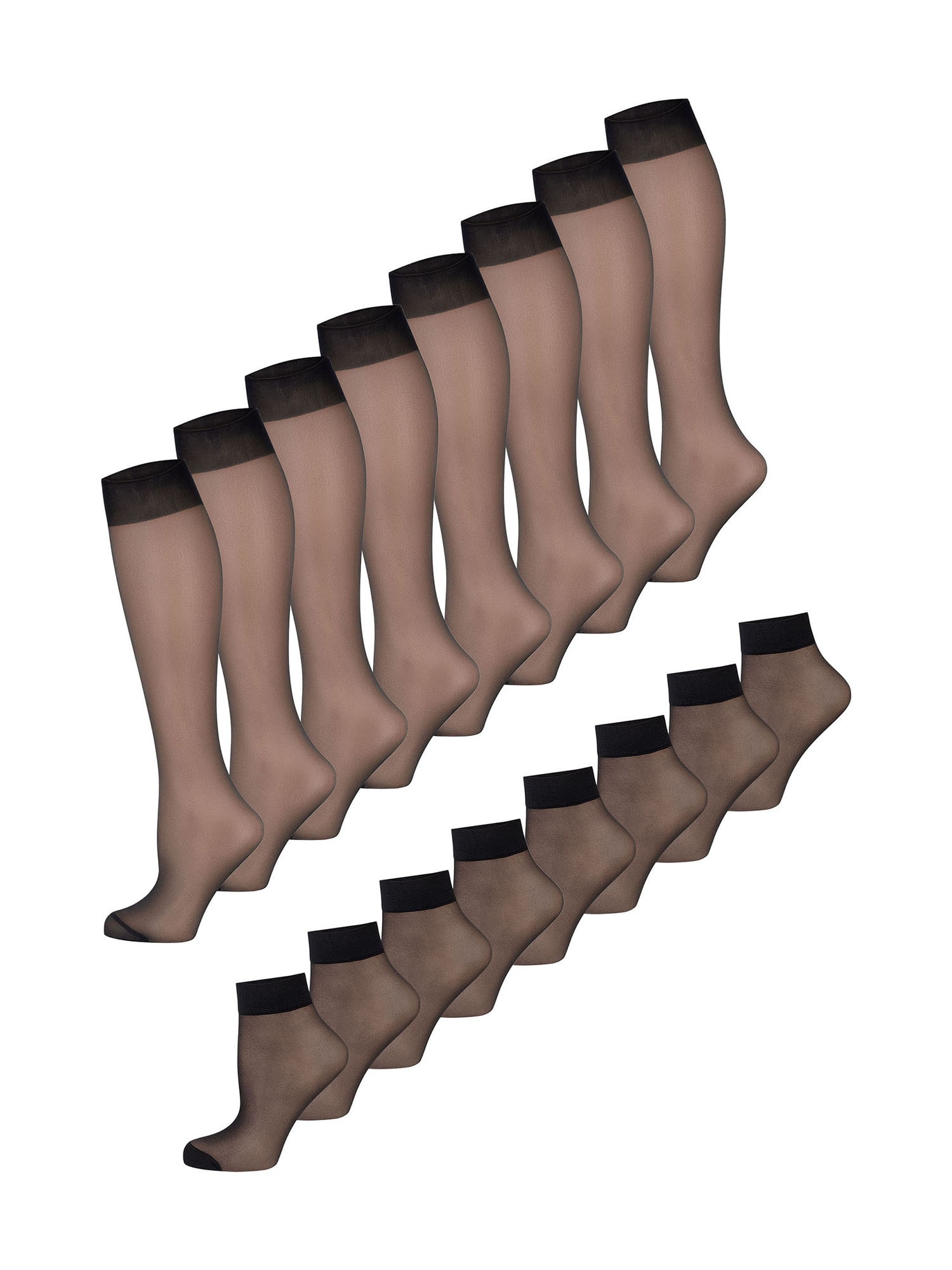 NUR DIE Damen Basicsocken Str&uuml;mpfe & S&ouml;ckchen 20 DEN 16er Pack - Bild 1