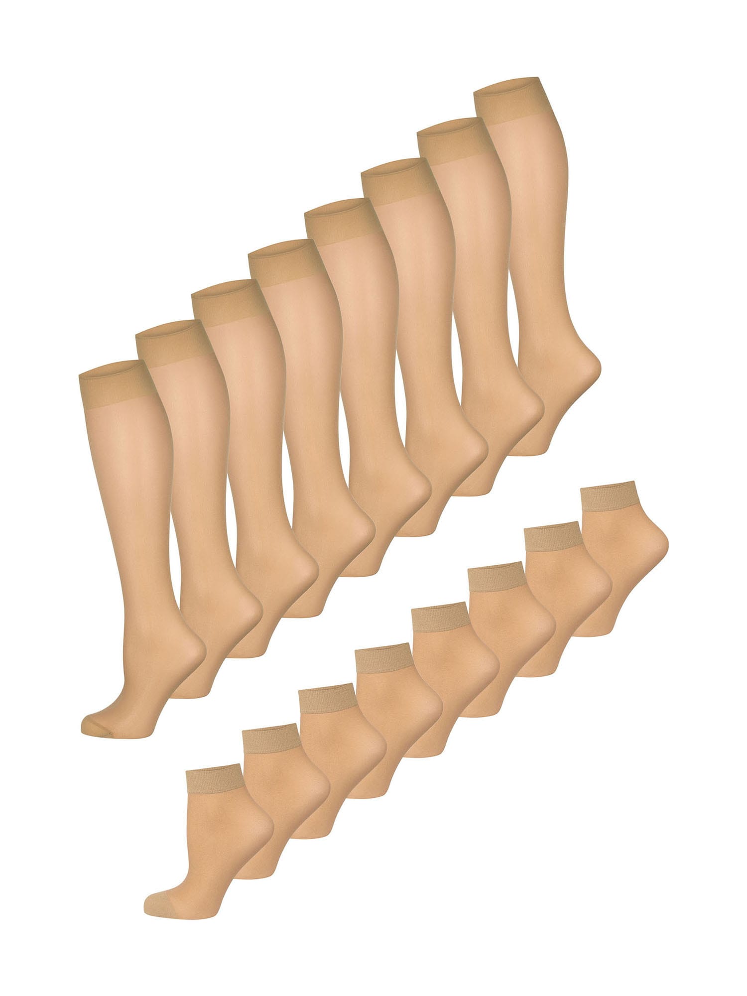 NUR DIE Damen Basicsocken Str&uuml;mpfe & S&ouml;ckchen 20 DEN 16er Pack - Bild 1