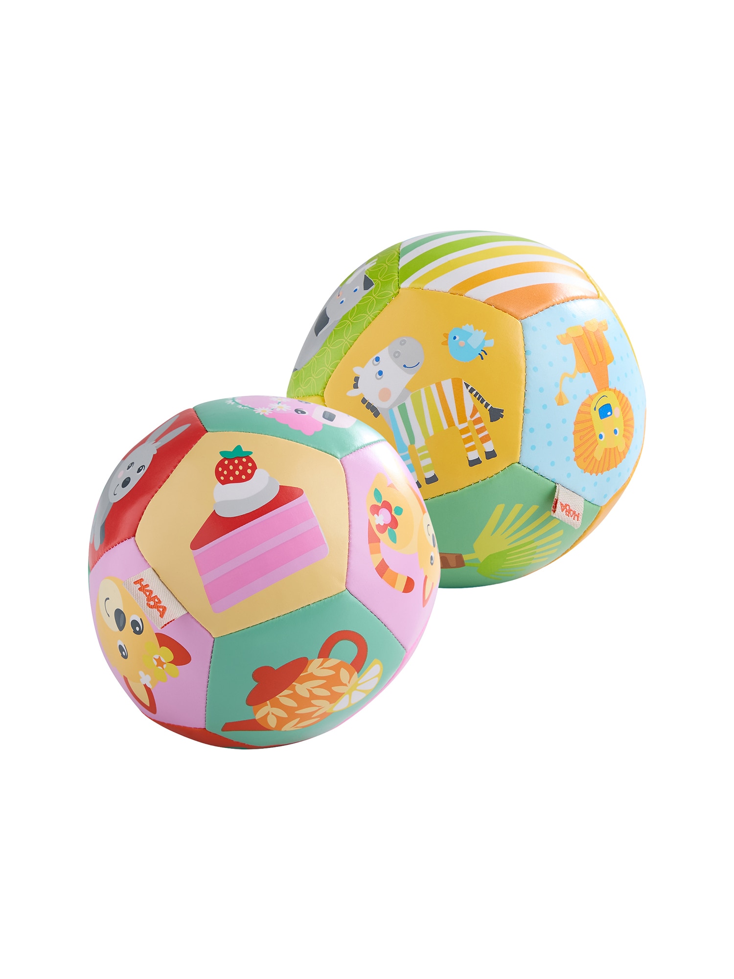 HABA Unisex Stoffball Babyball Set Teeparty und Zebra 2er Pack - Bild 1