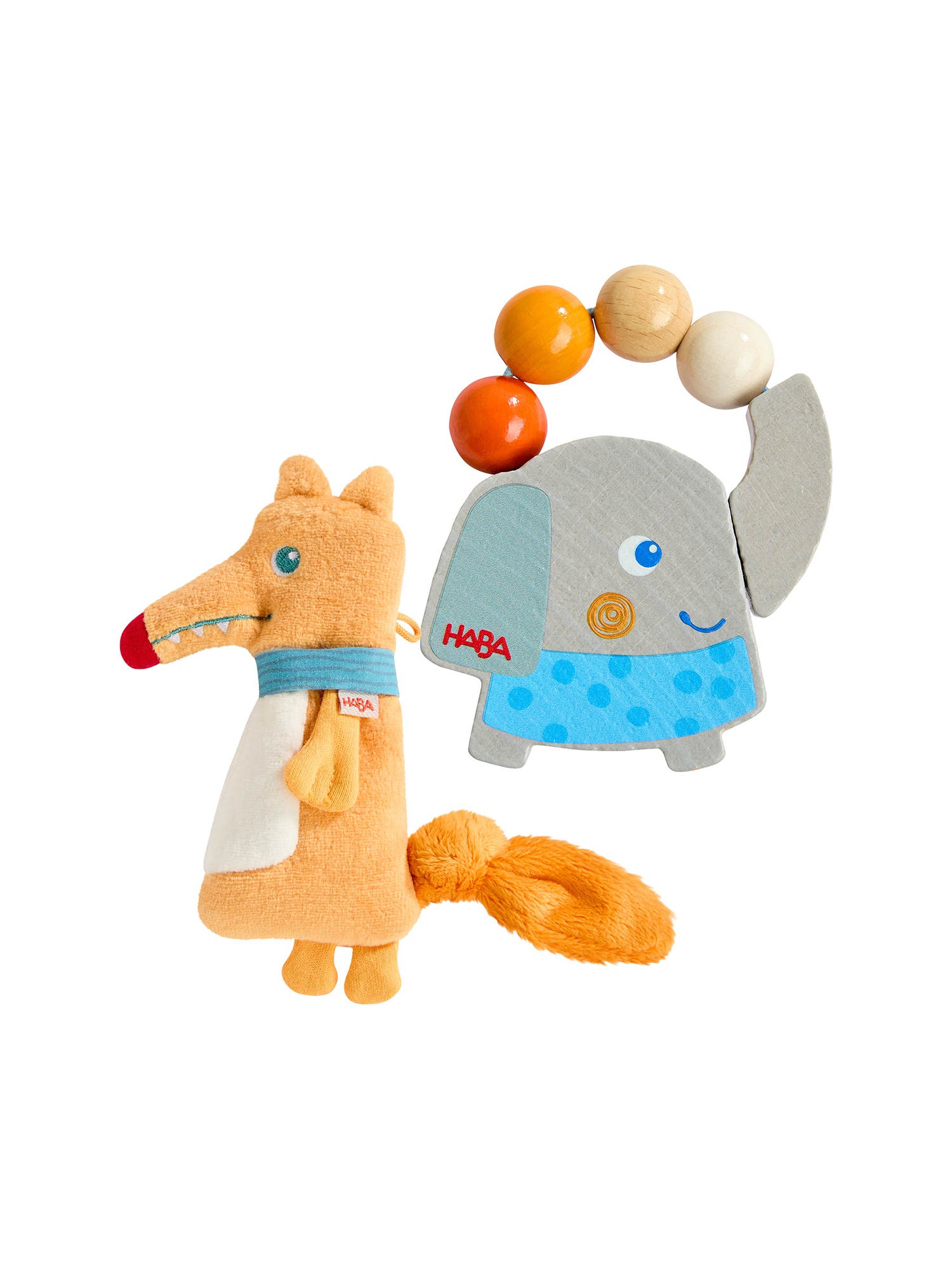 HABA Unisex Greifspielzeug Elefant und Fuchs 2er Pack - Bild 1