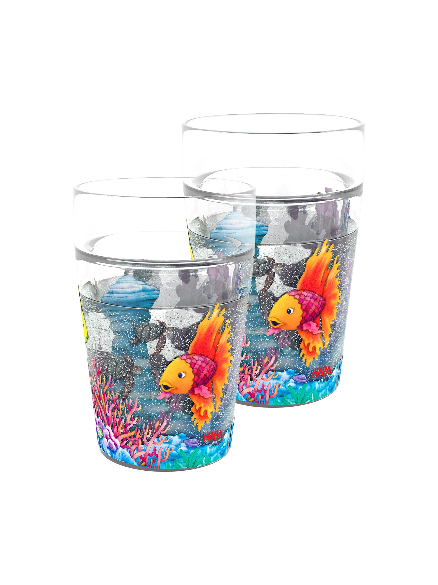 HABA Unisex Becher Glitzerbecher Der Regenbogenfisch 2er Pack - Bild 1