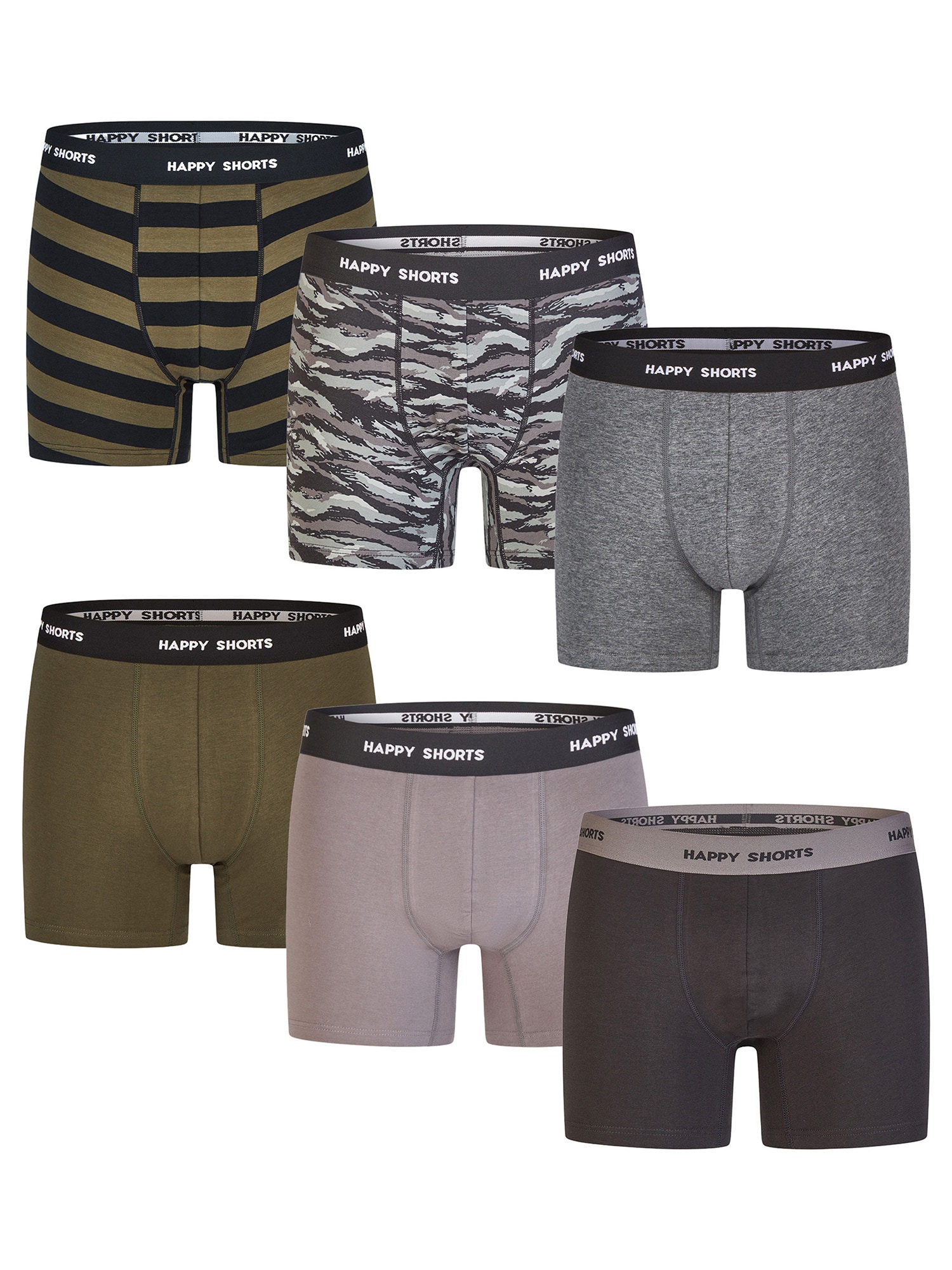 Happy Shorts Herren Boxer Camou-Prints 6er Pack - Bild 1