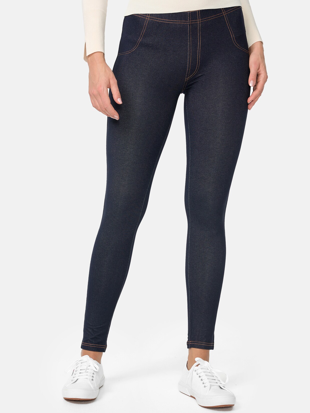 NUR DIE Damen Treggings in Jeans-Optik 2