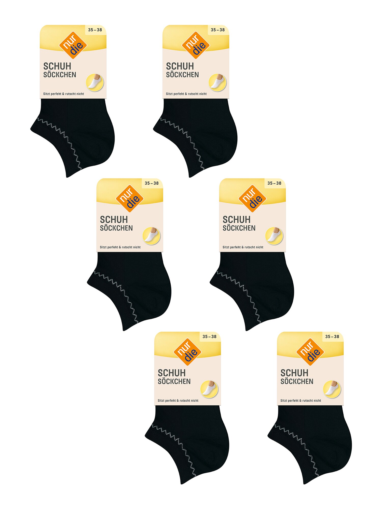 NUR DIE Damen Sneakersocken Schuhs&ouml;ckchen 6er Pack - Bild 1