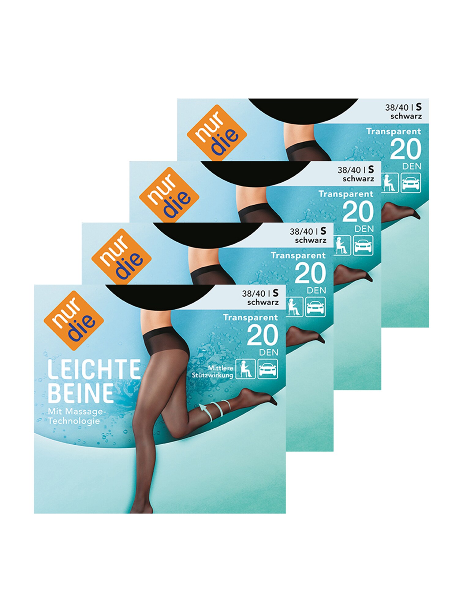 NUR DIE Damen Feinstrumpfhose Leichte Beine 20 DEN 4er Pack - Bild 1